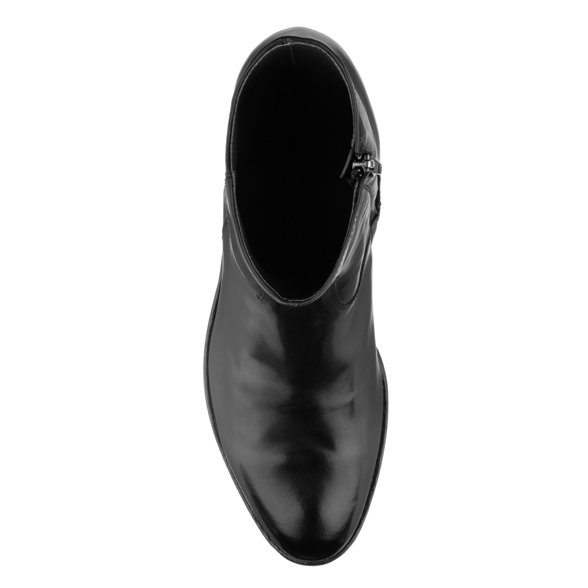 Belvedere Black Calf Leather Zip Boot