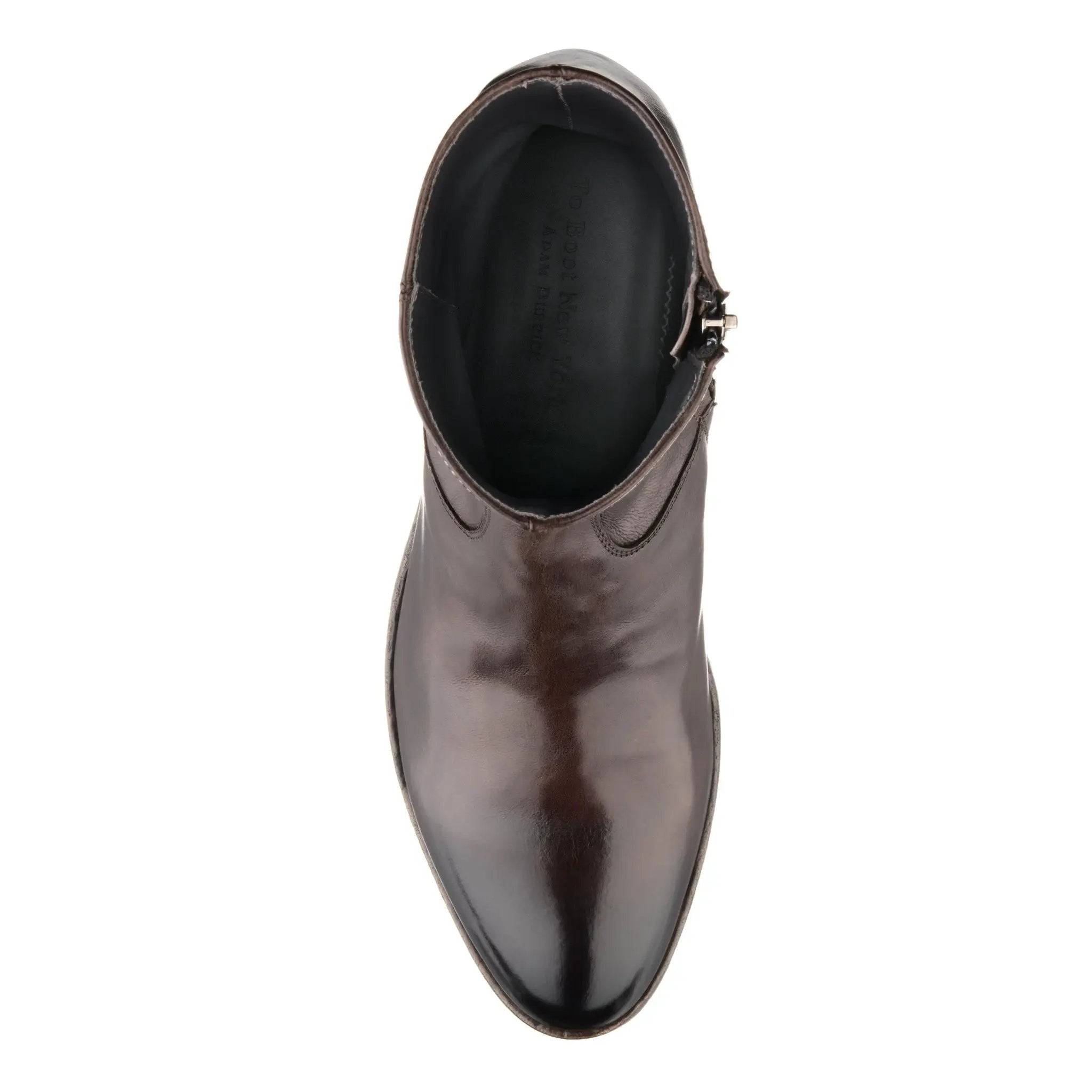 Belvedere Dark Brown Calf Leather Zip Boot by To Boot New York