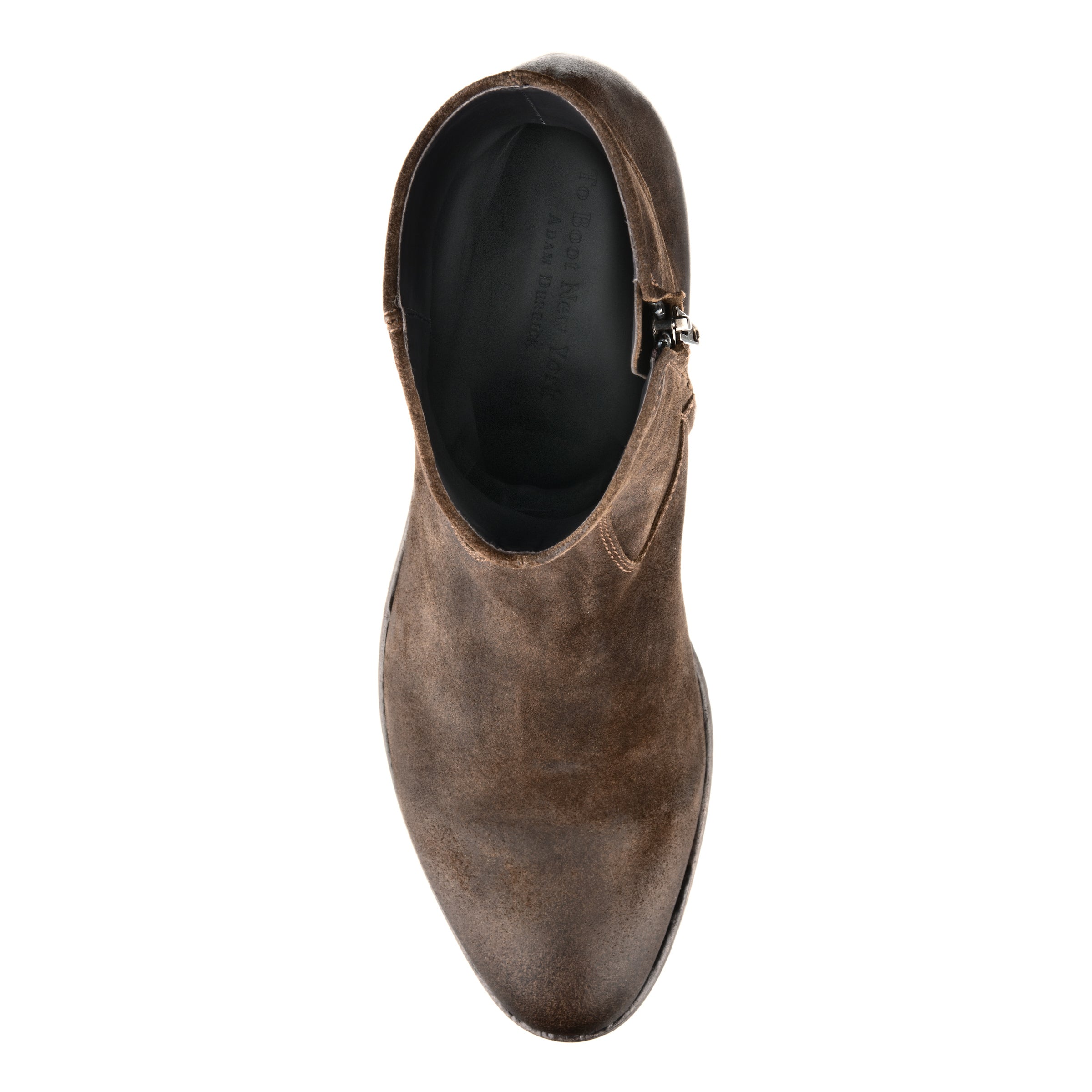 Belvedere Mid Brown Waxed Suede Zip Boot