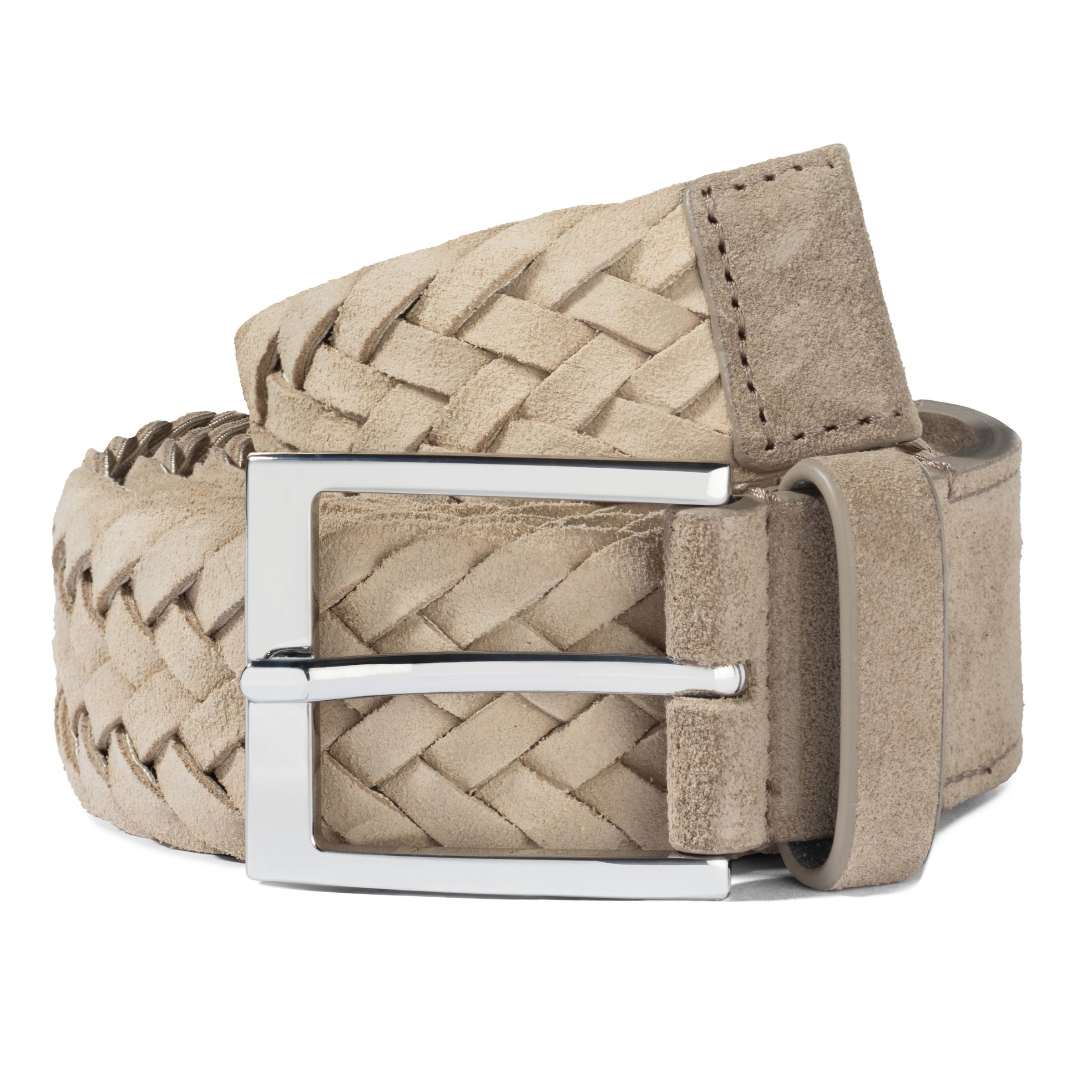 Taupe Woven Suede Belt