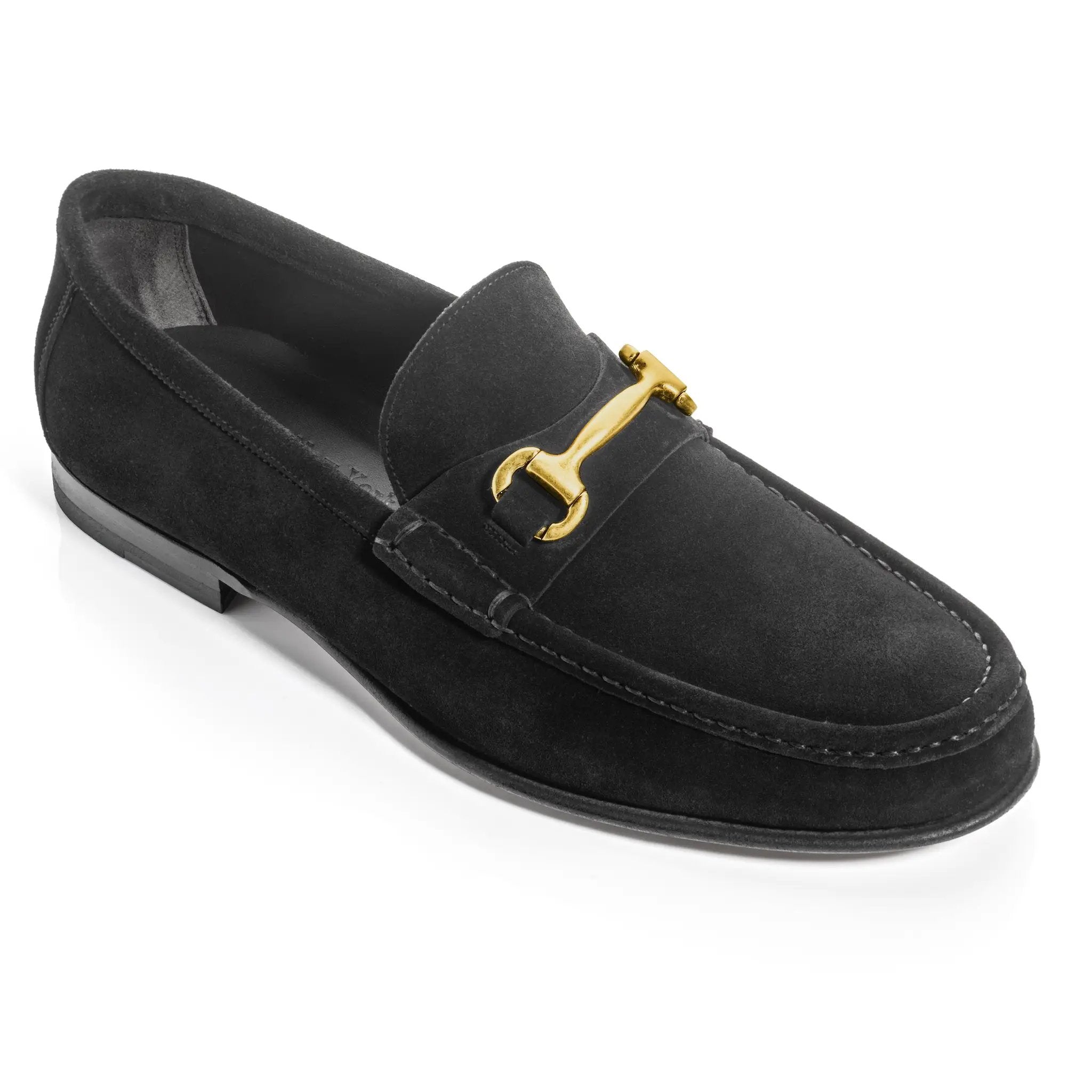 Danny Black Suede Slip-On Bit Loafer by To Boot New York