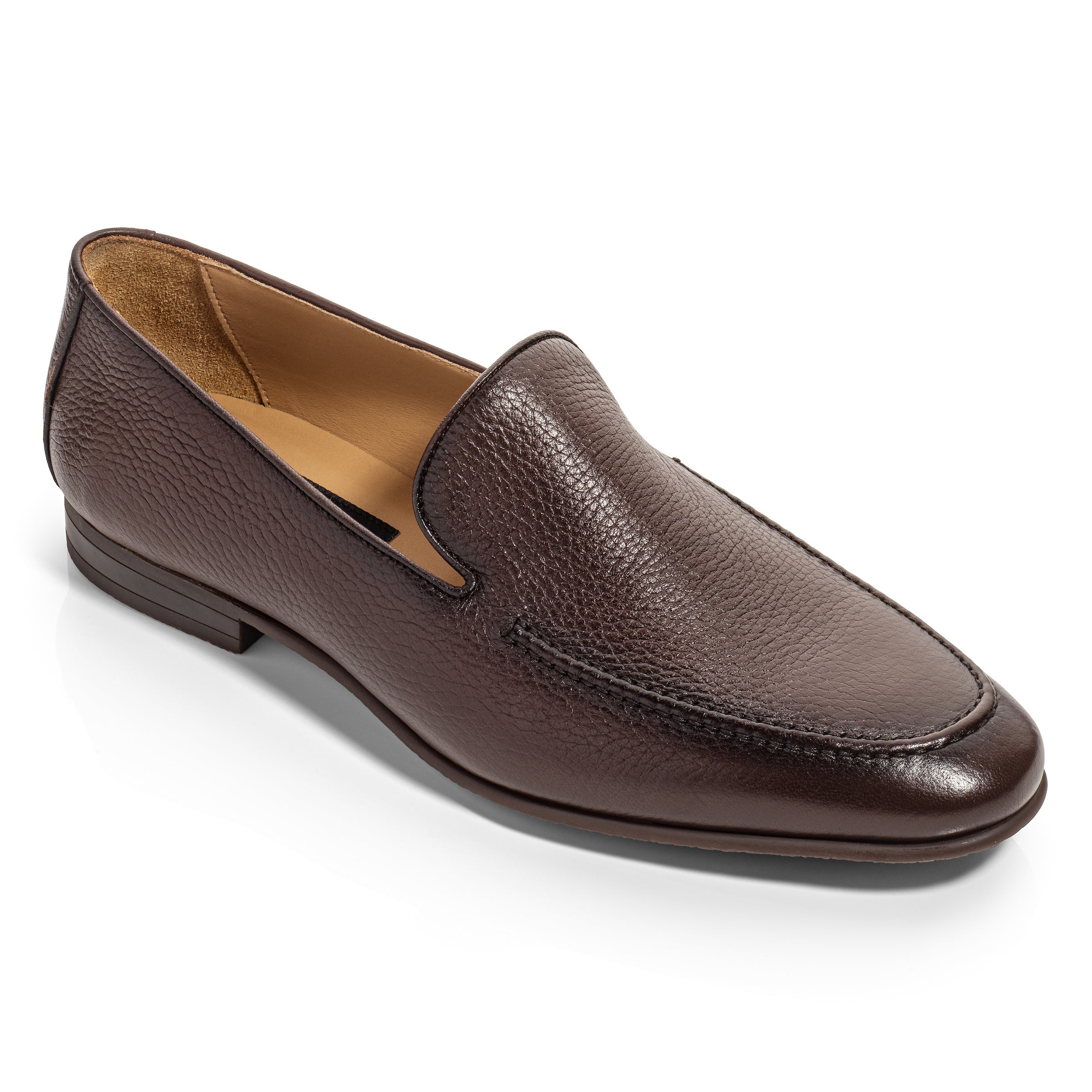 Brunswick Dark Brown Deerskin Leather Slip-On