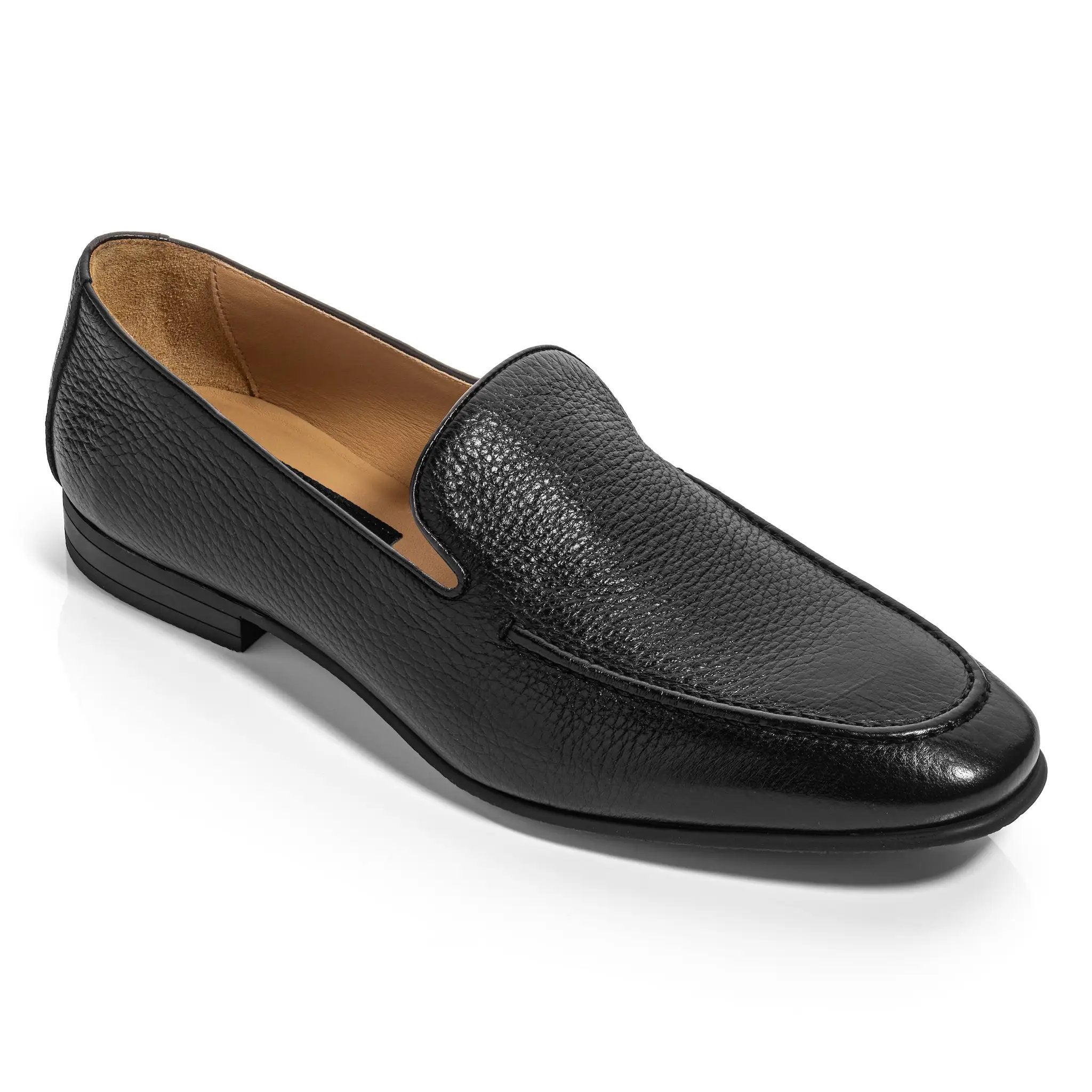 Brunswick Black Deerskin Leather Slip-On Loafer by To Boot New York