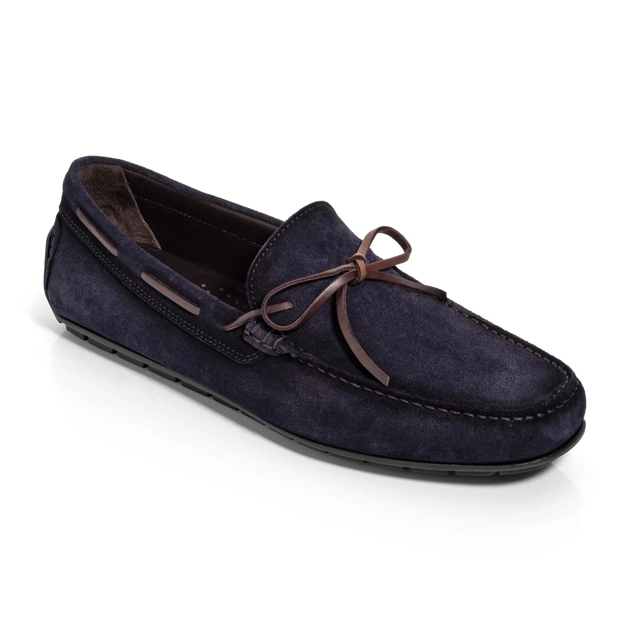 Barnett Navy Blue Side Lace Driving Shoe by To Boot New York