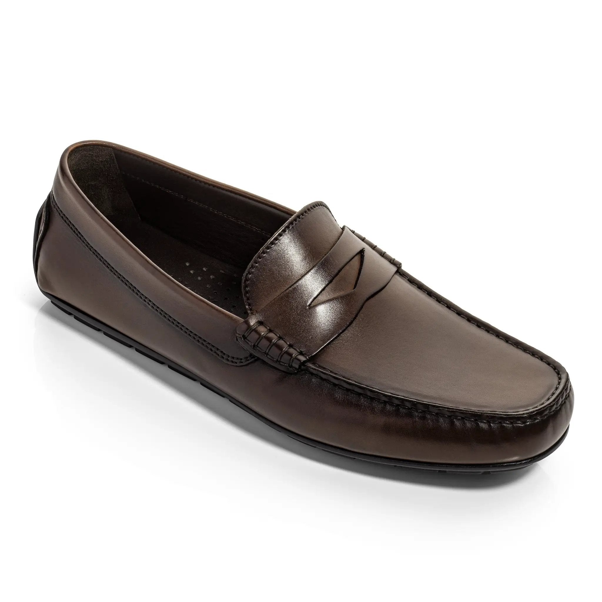 Adelaide Dark Brown Calf Leather Driving Shoe by To Boot New York