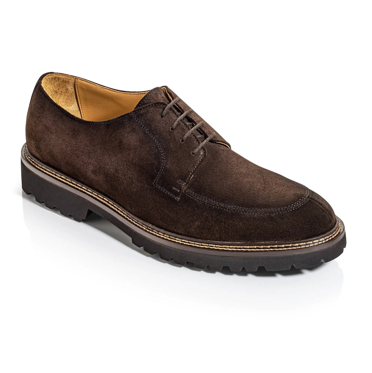 Gates Dark Brown Suede Apron-Toe Derby by To Boot New York