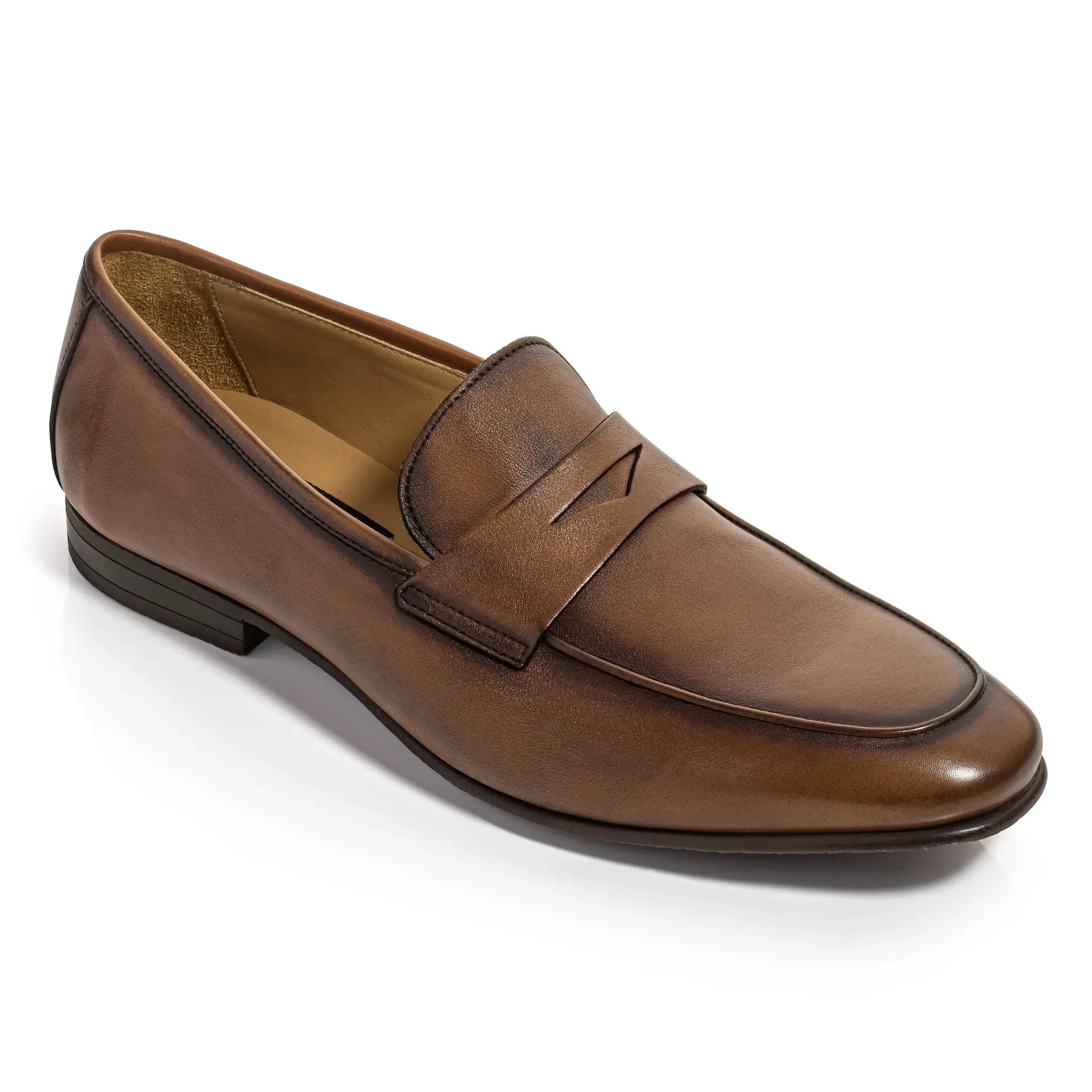 Keats Cognac Calf Leather Slip-on Men's Penny Loafer by To Boot New York