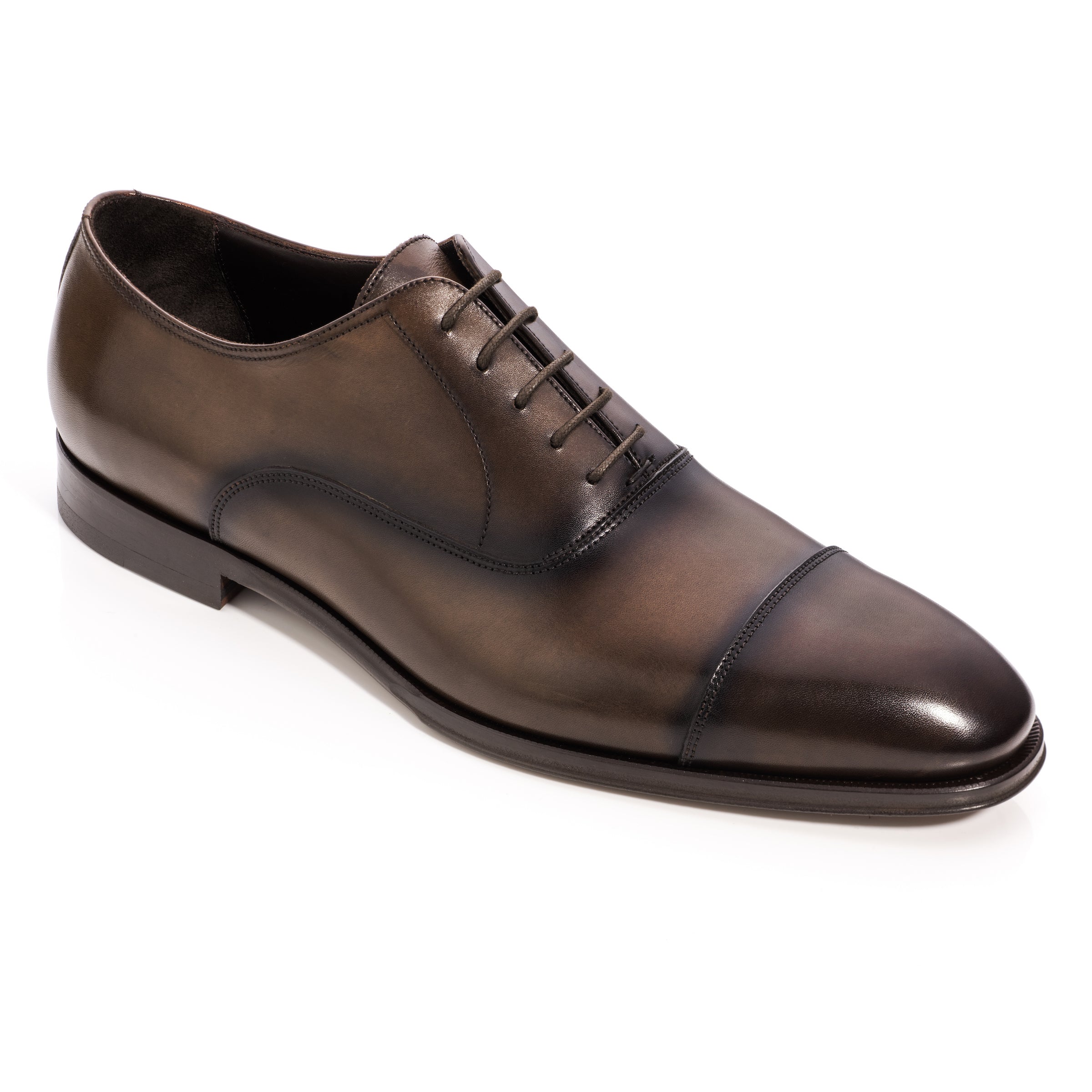 Frankie Dark Brown Calf Cap Toe Balmoral