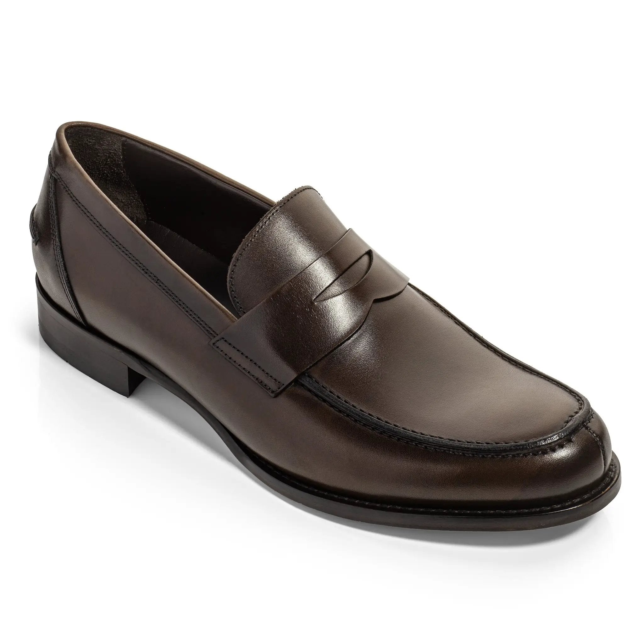 Atlantis Dark Brown Box Calf Leather Penny Loafer by To Boot New York