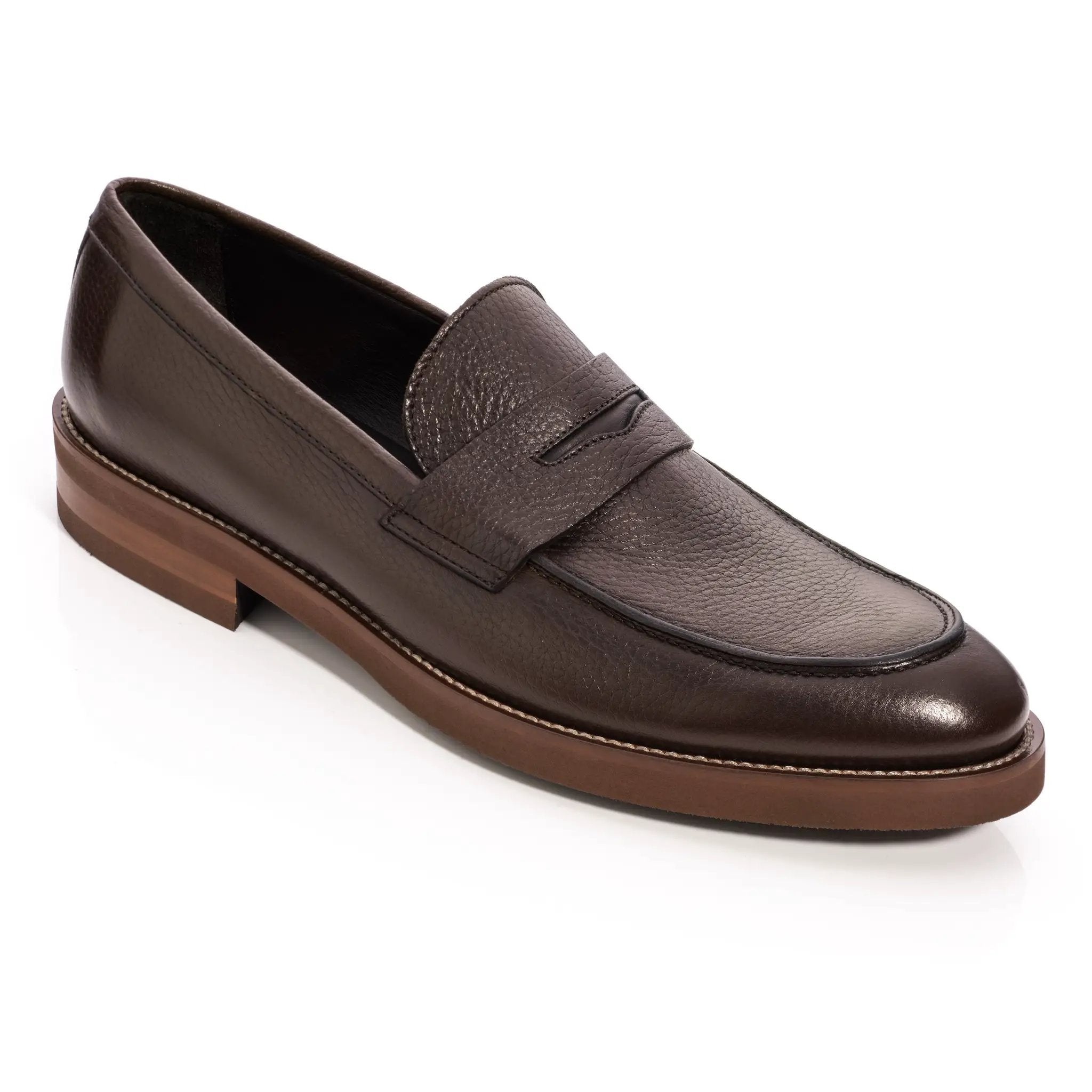 Slade Dark Brown Deerskin Loafer by To Boot New York