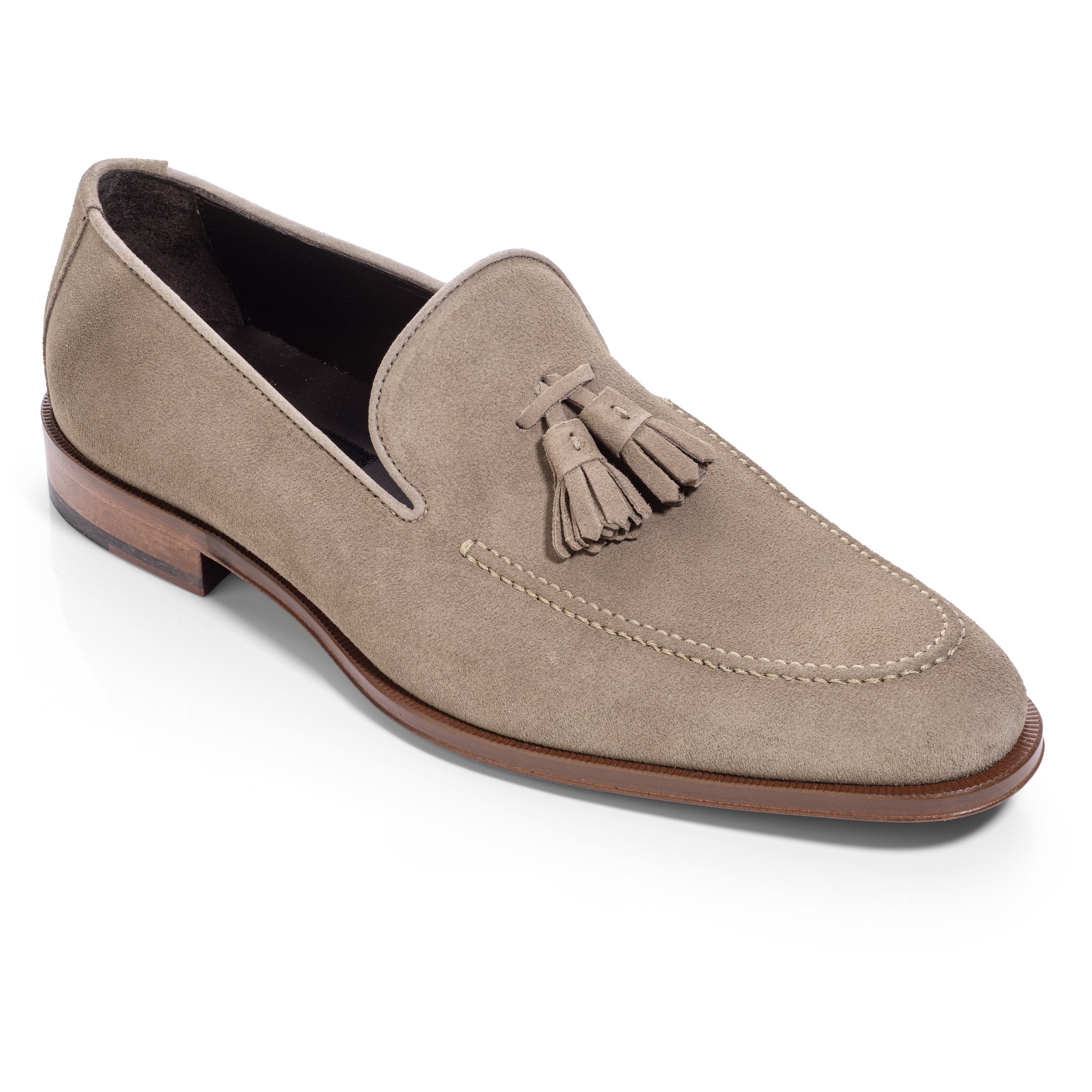 Maurizio Taupe Suede Tassel Loafer