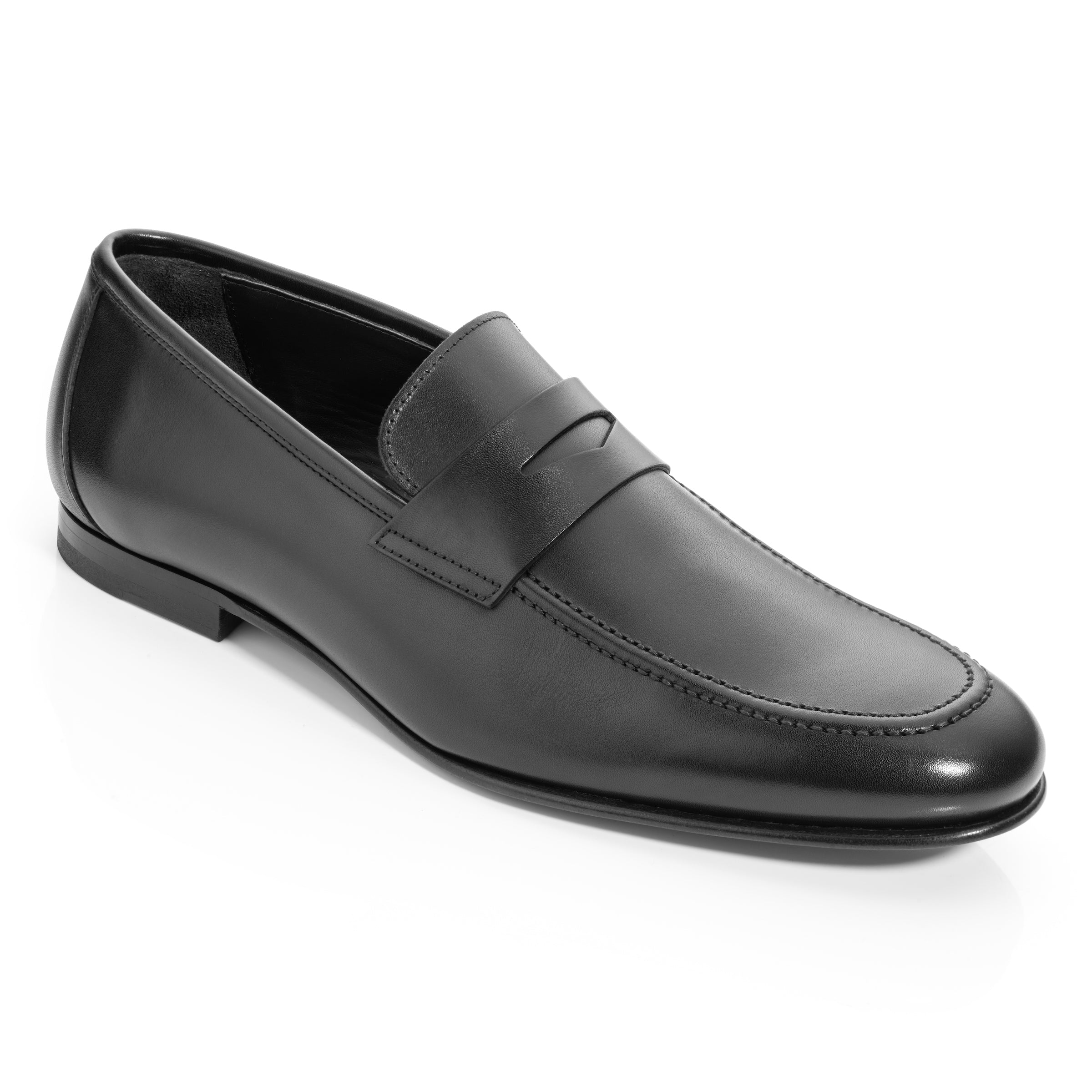 Aldrin Black Calf Leather Penny Loafer