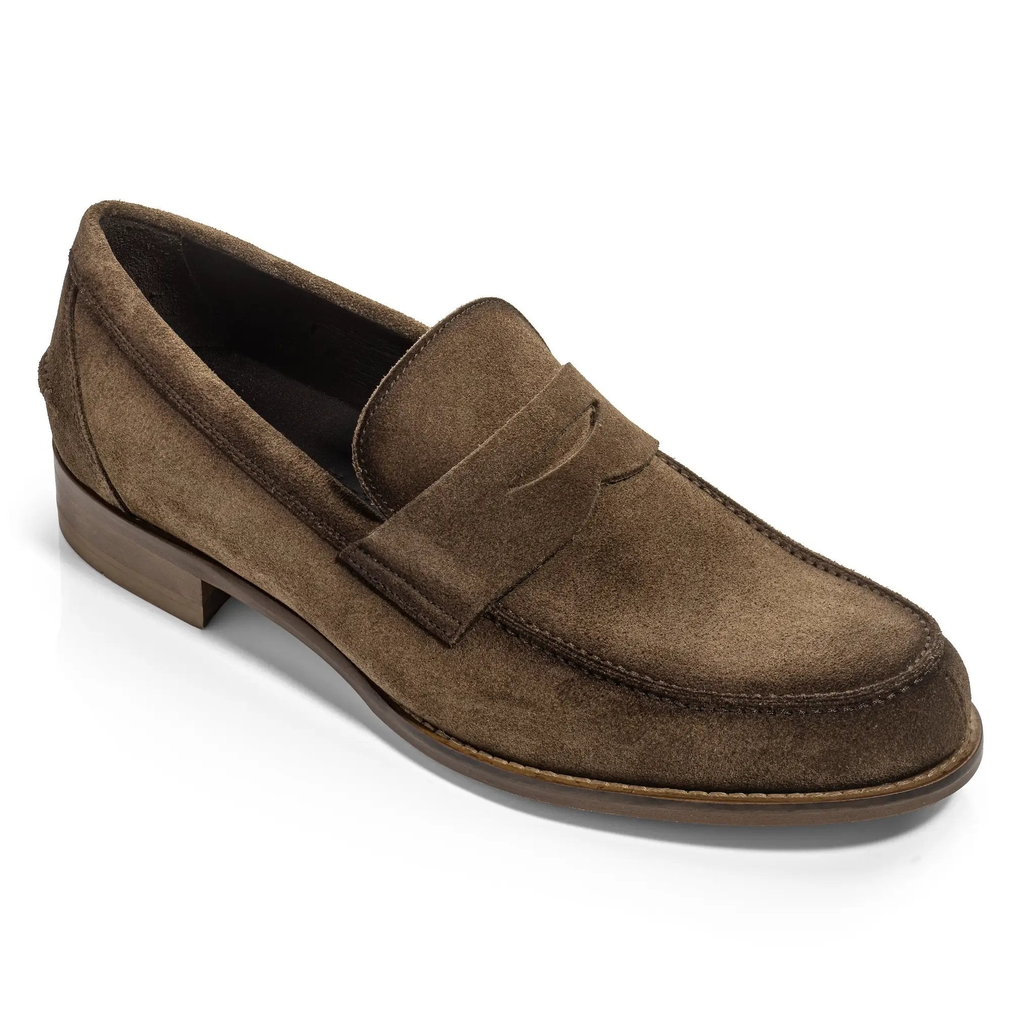 Atlantis Brown Box Suede Penny Loafer by To Boot New York