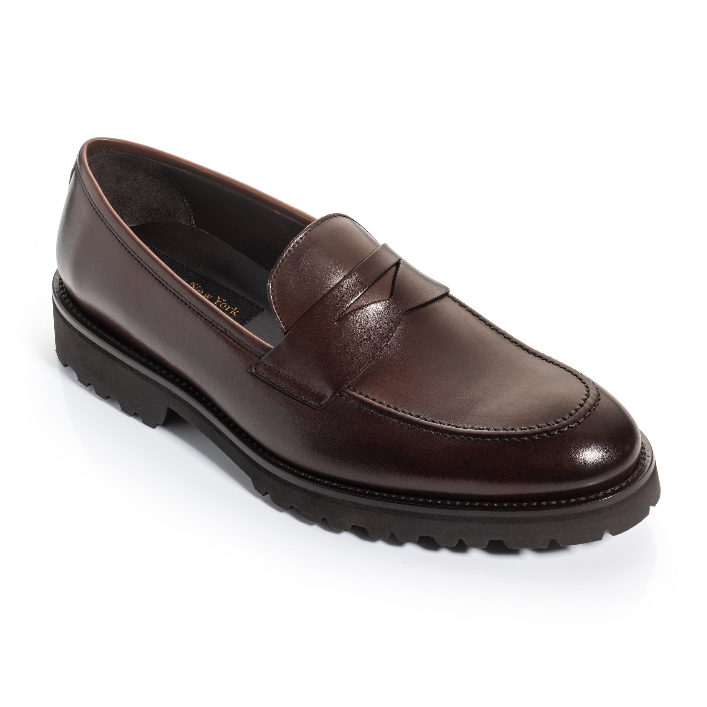 Nino Brown Calf Lug Sole Penny Loafer