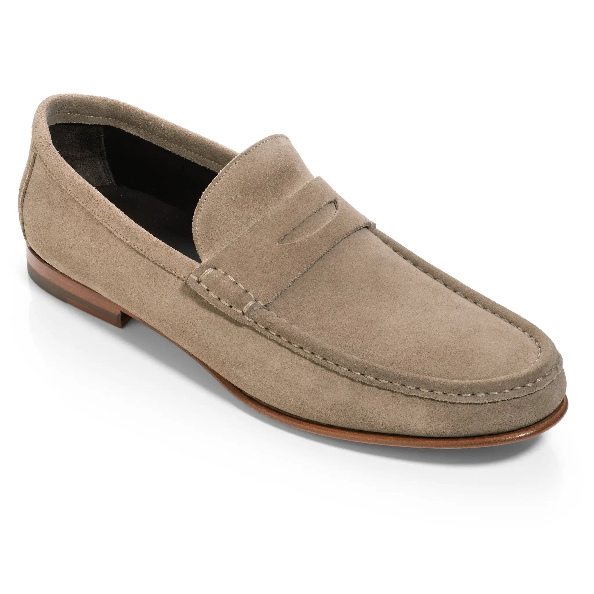 Dylan Taupe Suede Slip-On Penny Loafer by To Boot New York