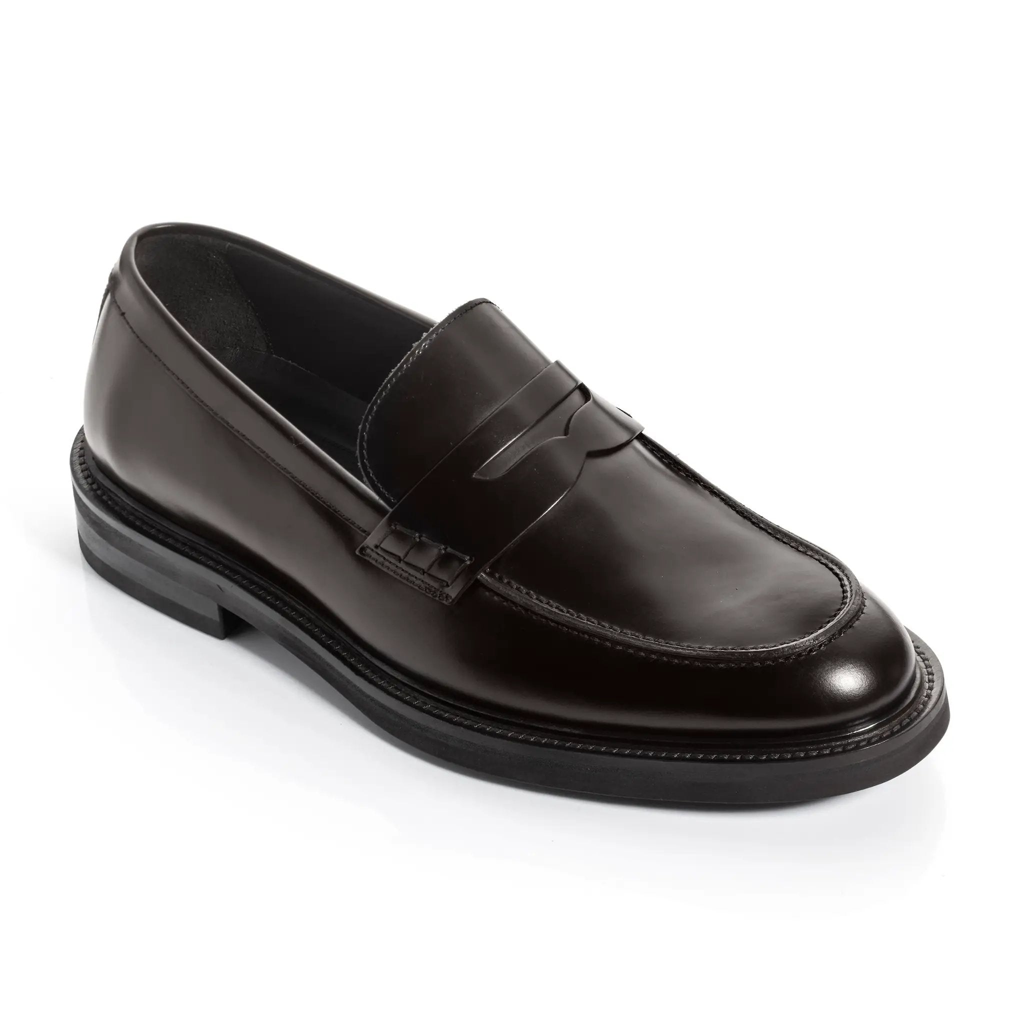Balboa Dark Brown Leather Penny Slip-On by To Boot New York