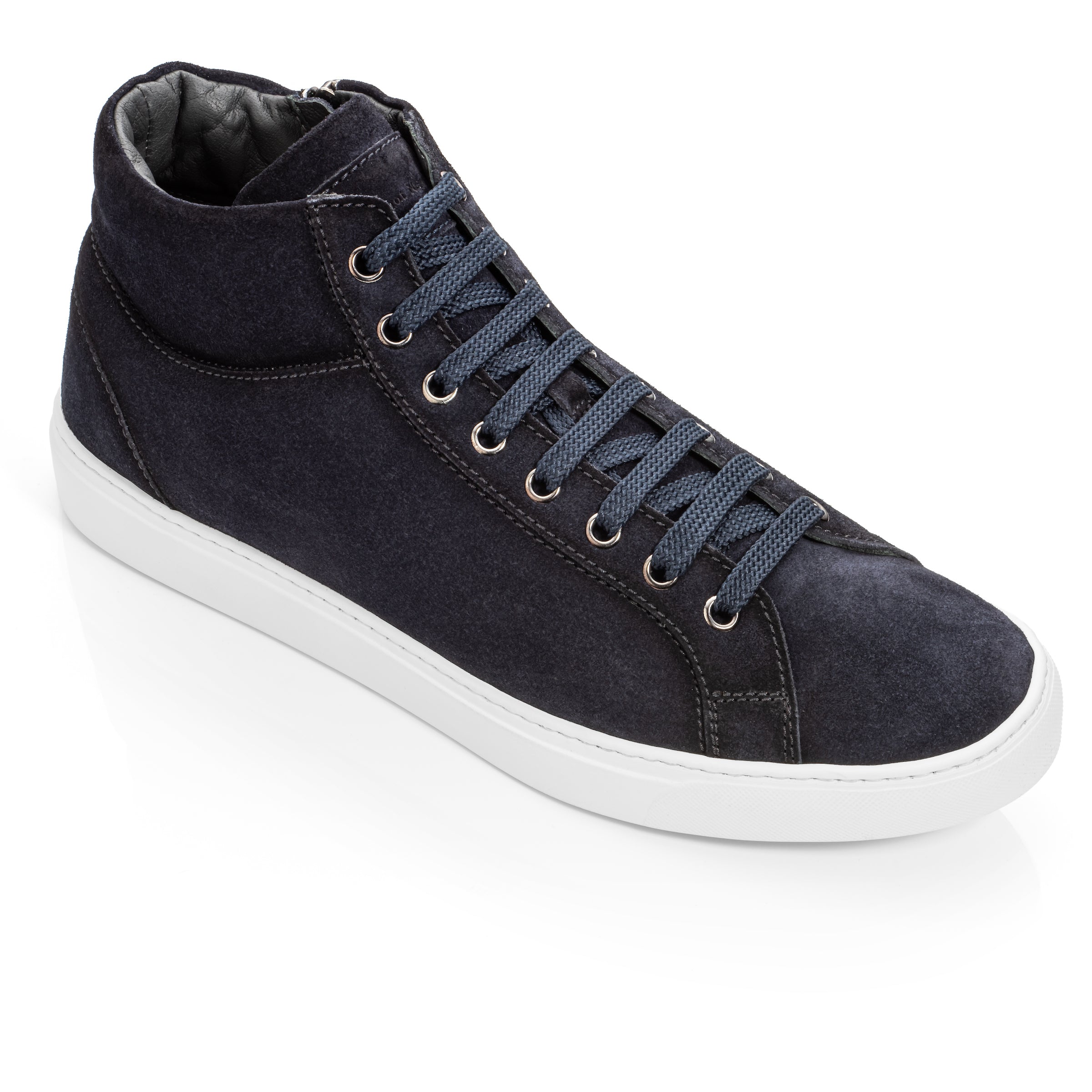 Luther Navy Blue Suede High Top Sneaker