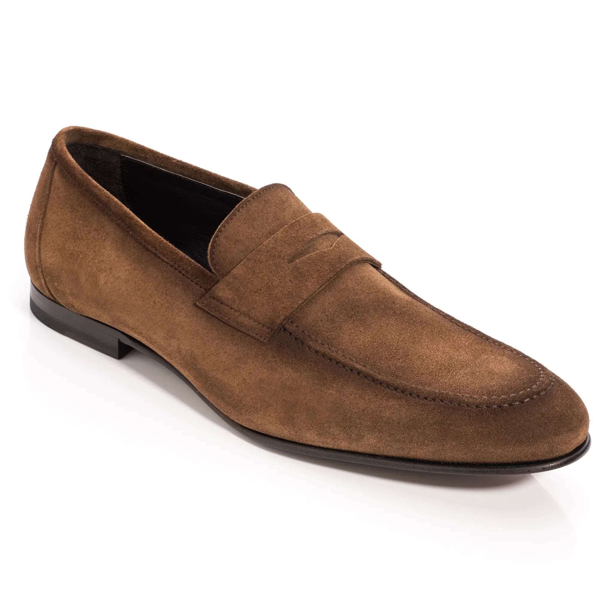 Aldrin Mid Brown Suede Penny Loafer by To Boot New York