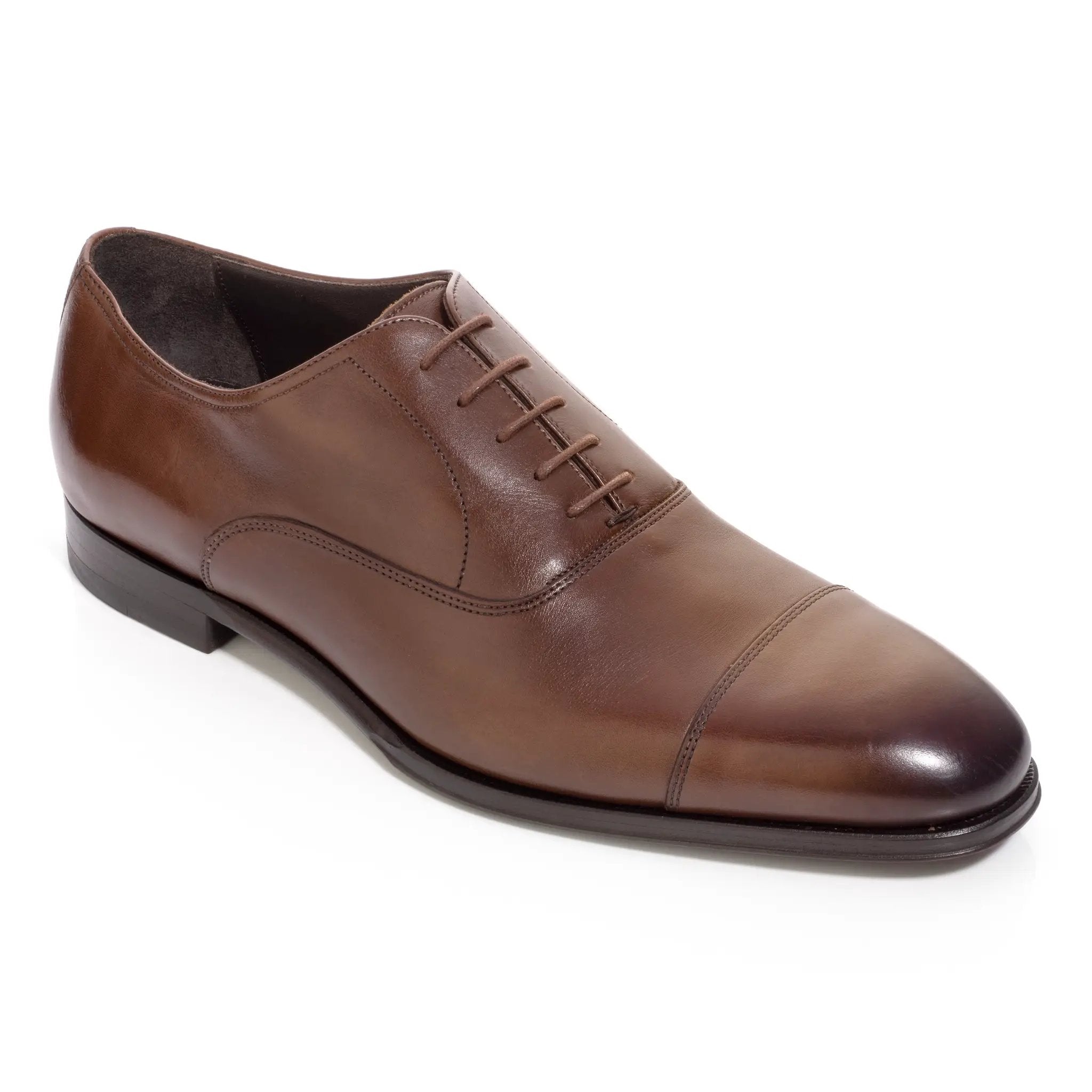 Nico Burnished Brown Calf Leather Cap Toe Oxford by To Boot New York