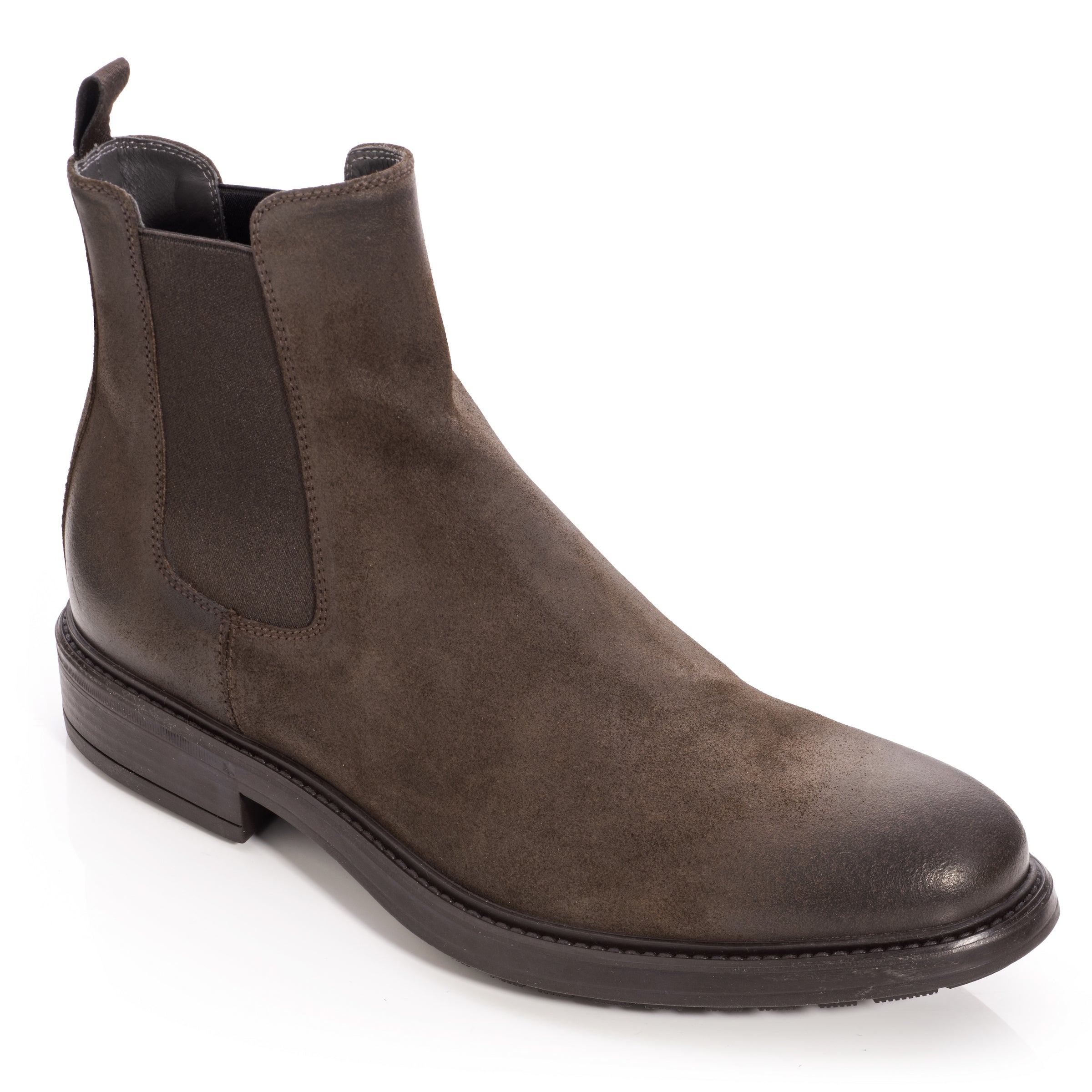 Largo Dark Chocolate Waxed Suede Chelsea Boot