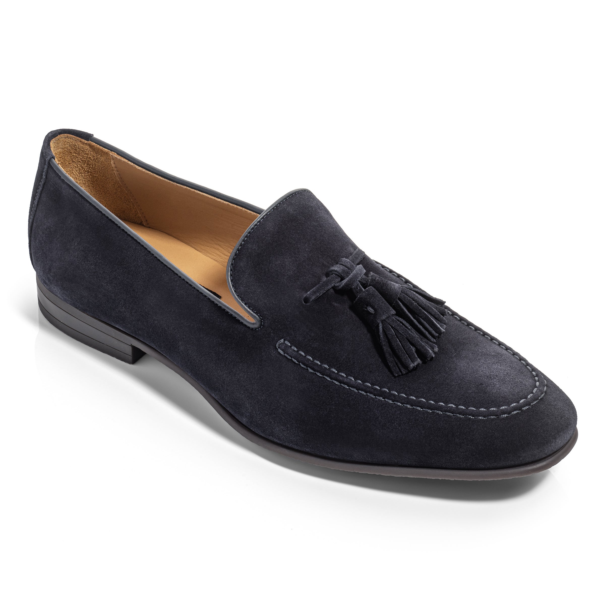 Calistoga Navy Blue Suede Tassel Loafer