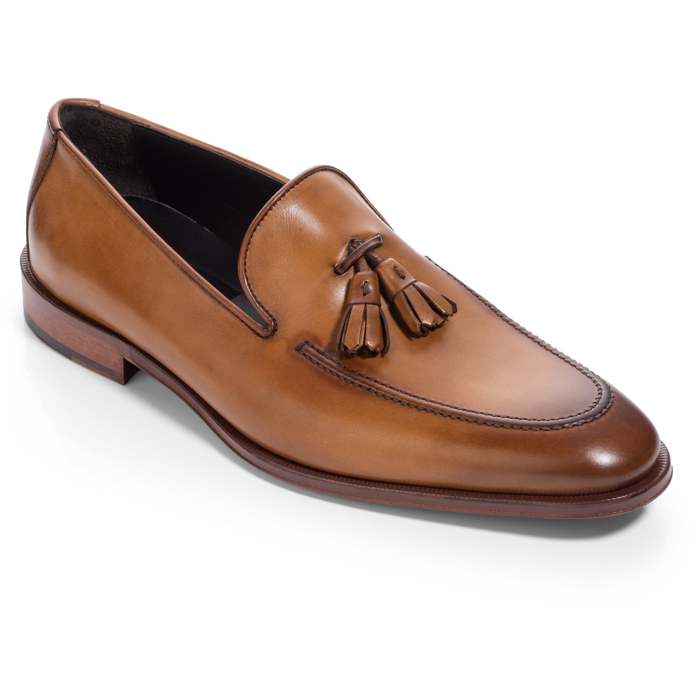 Maurizio Medium Tan Calf Tassel Loafer