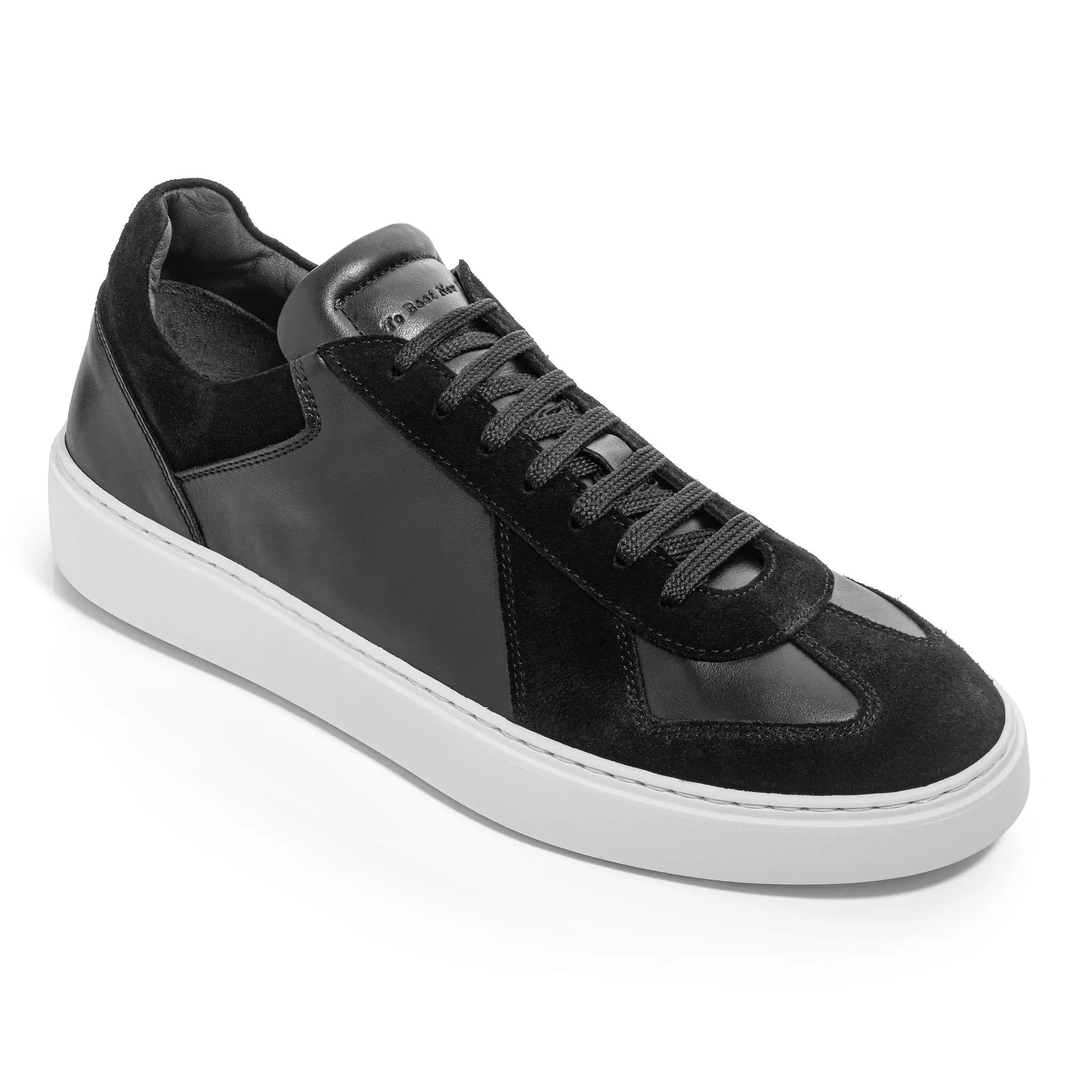 Oakmont Black Leather & Suede Luxury Low-Top Sneakers by To Boot New York