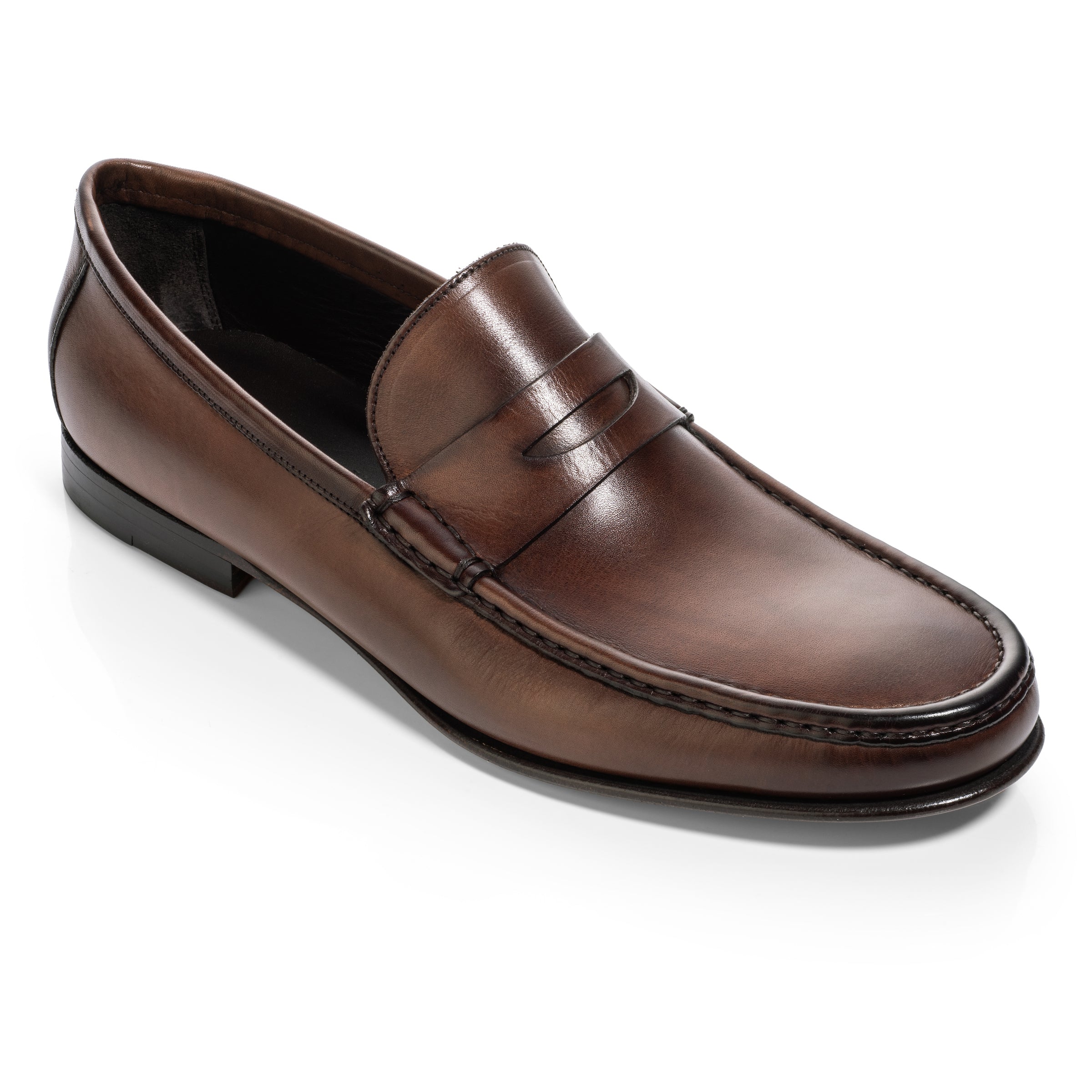 Clapton Burnished Brown Calf Penny Loafer