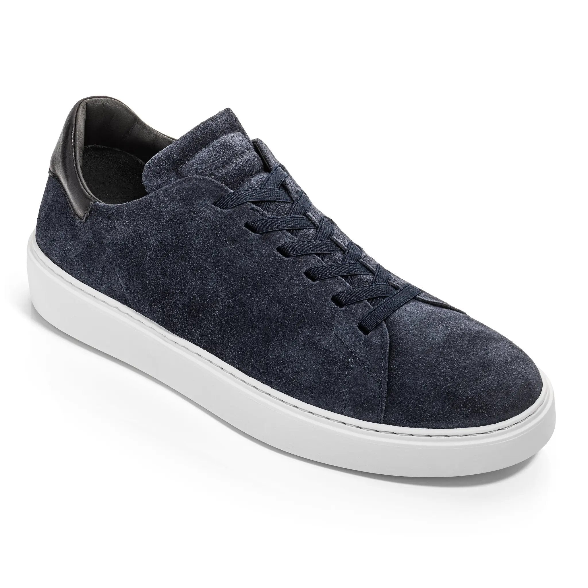 James Blue Suede Stretch Lace Luxury Low-Top Sneaker by To Boot New York