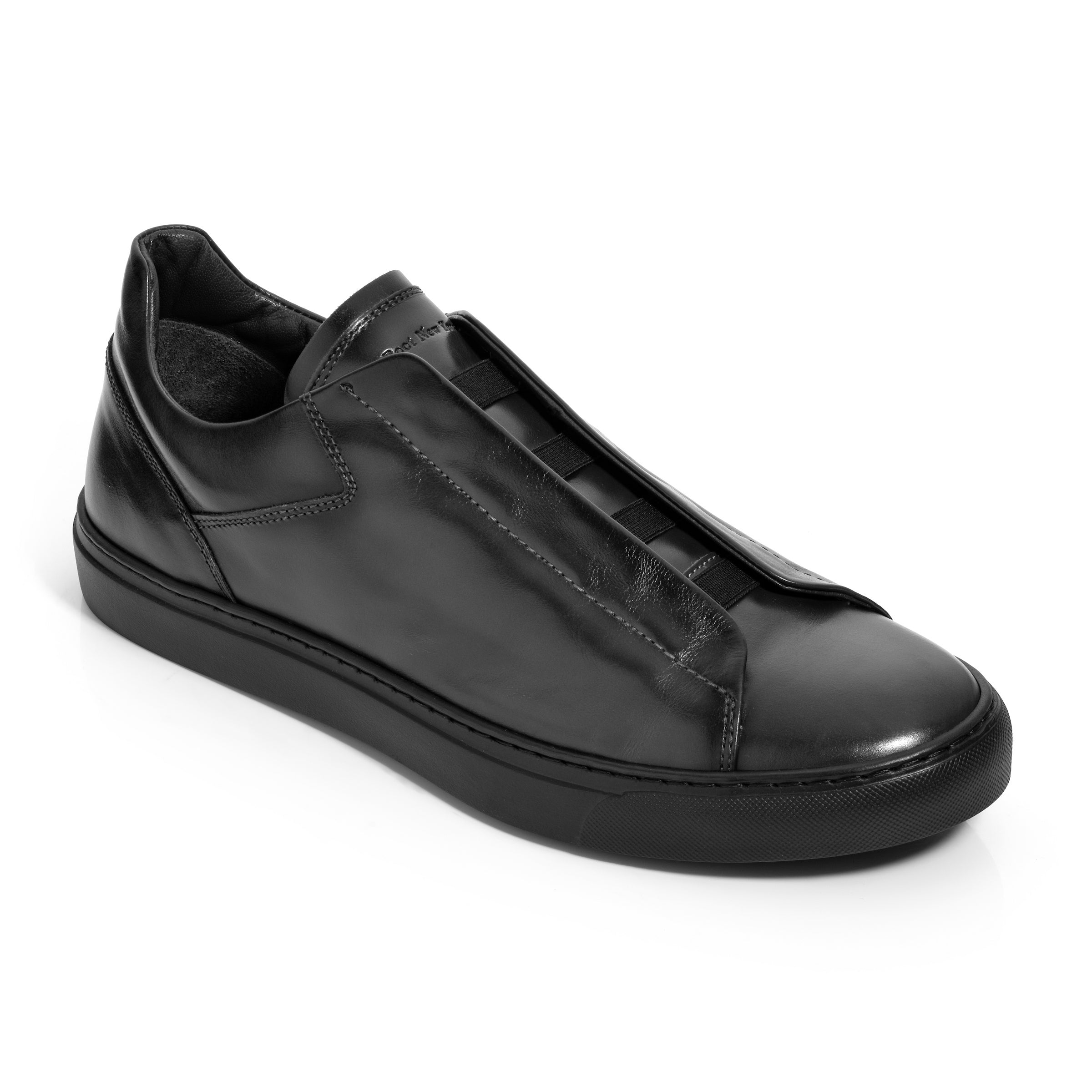 Ainsworth Dark Grey/Black Sole Elastic Slip on Sneaker
