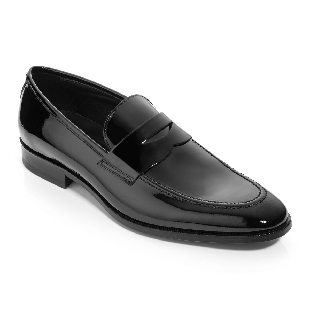 Black patent leather penny loafers online