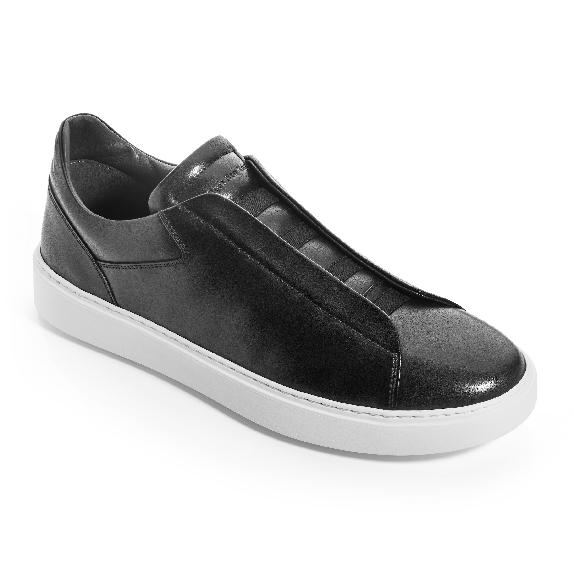 Campion Black Calf Elastic Slip On Sneaker