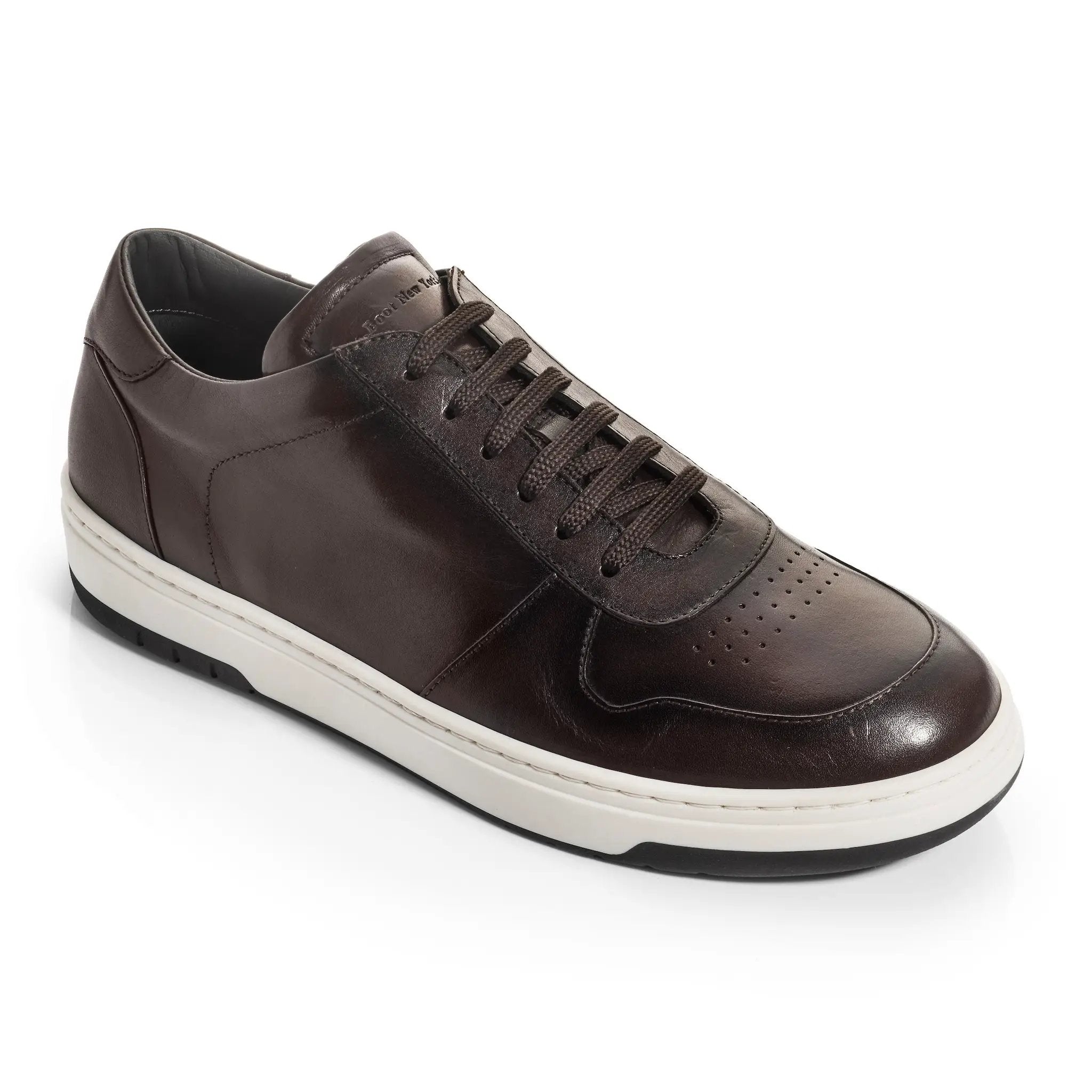 Colin Dark Brown Leather Court Sneaker by To Boot New York