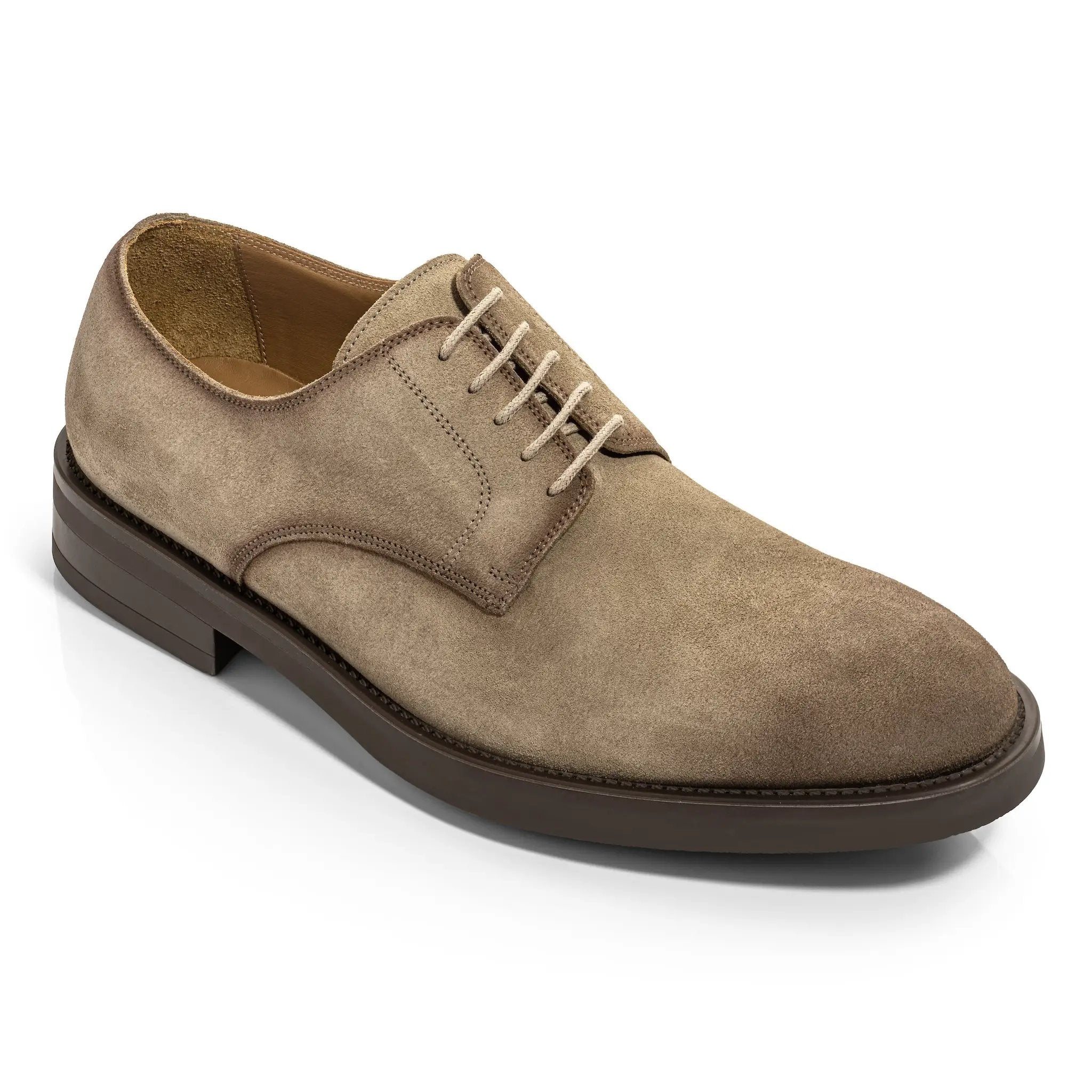 Vineyard Taupe Suede Derby Lace-Up Oxford by To Boot New York