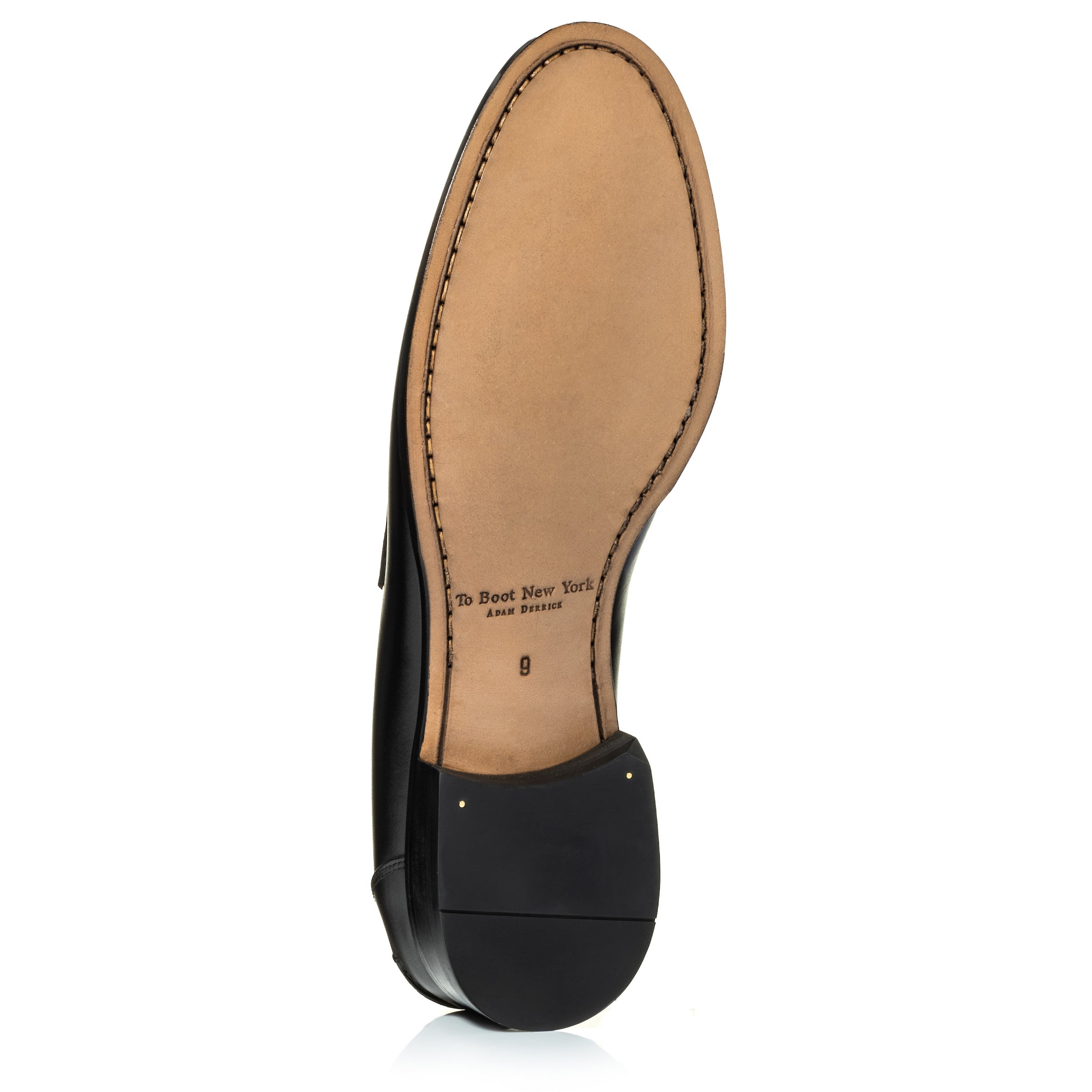 Atlantis Two-Tone Penny Loafer in Black & White Box Calf Leather