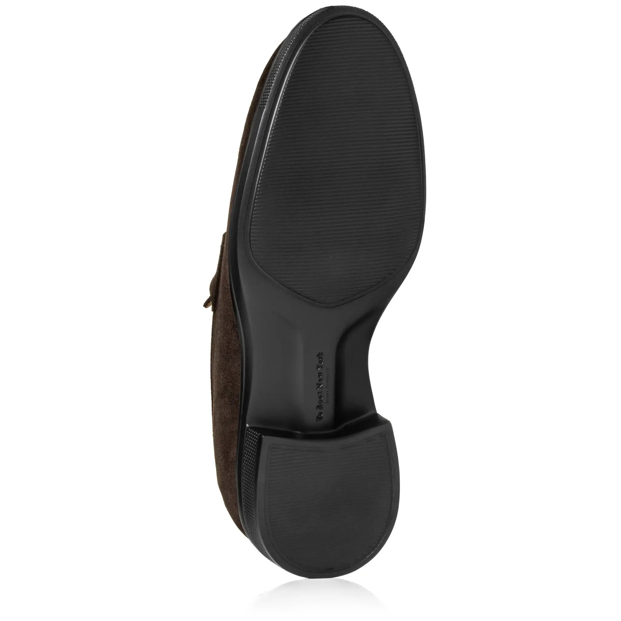 Joey Water-Repellent Dark Brown Suede Penny Loafer by To Boot New York