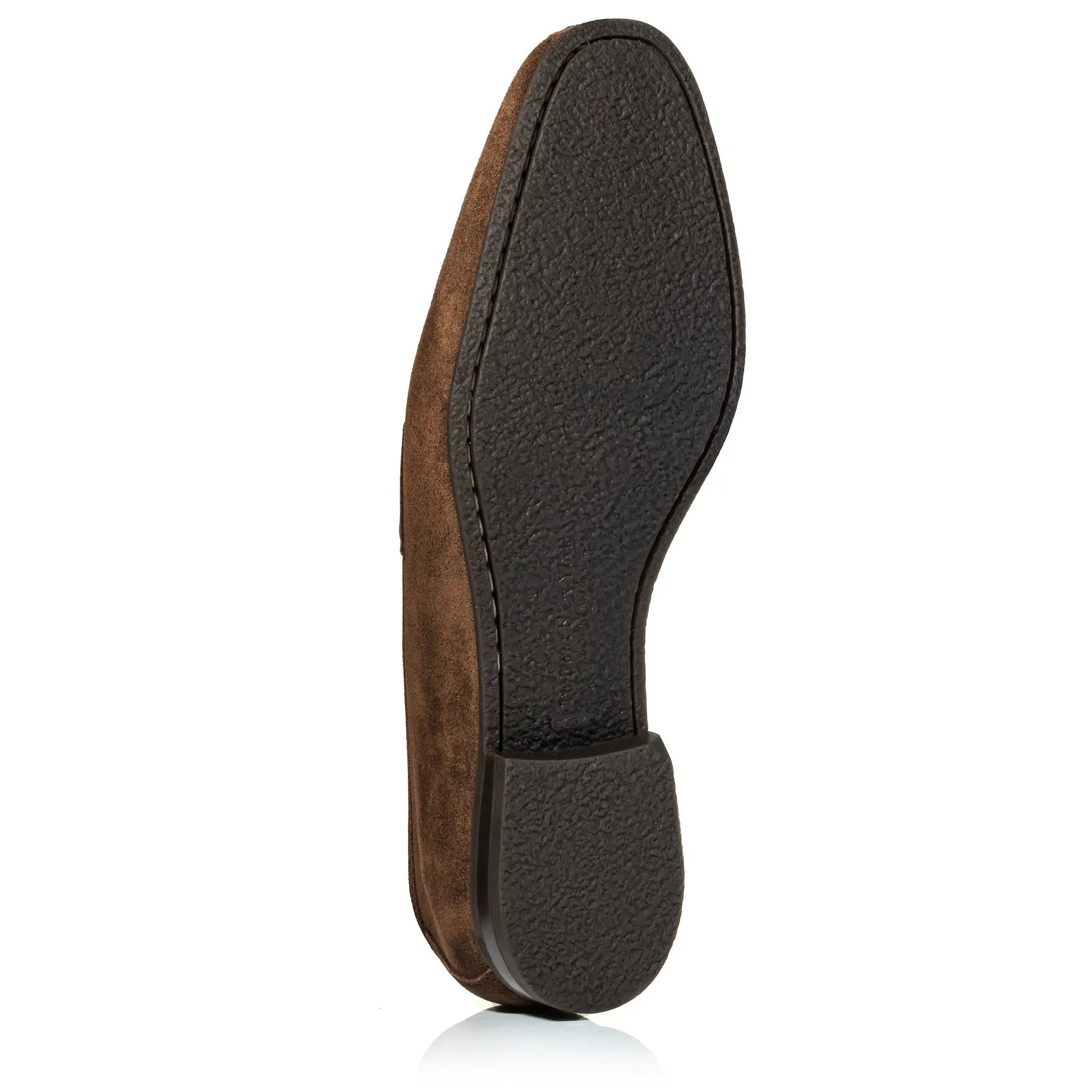 Jenner Medium Brown Suede Penny Loafer by To Boot New York
