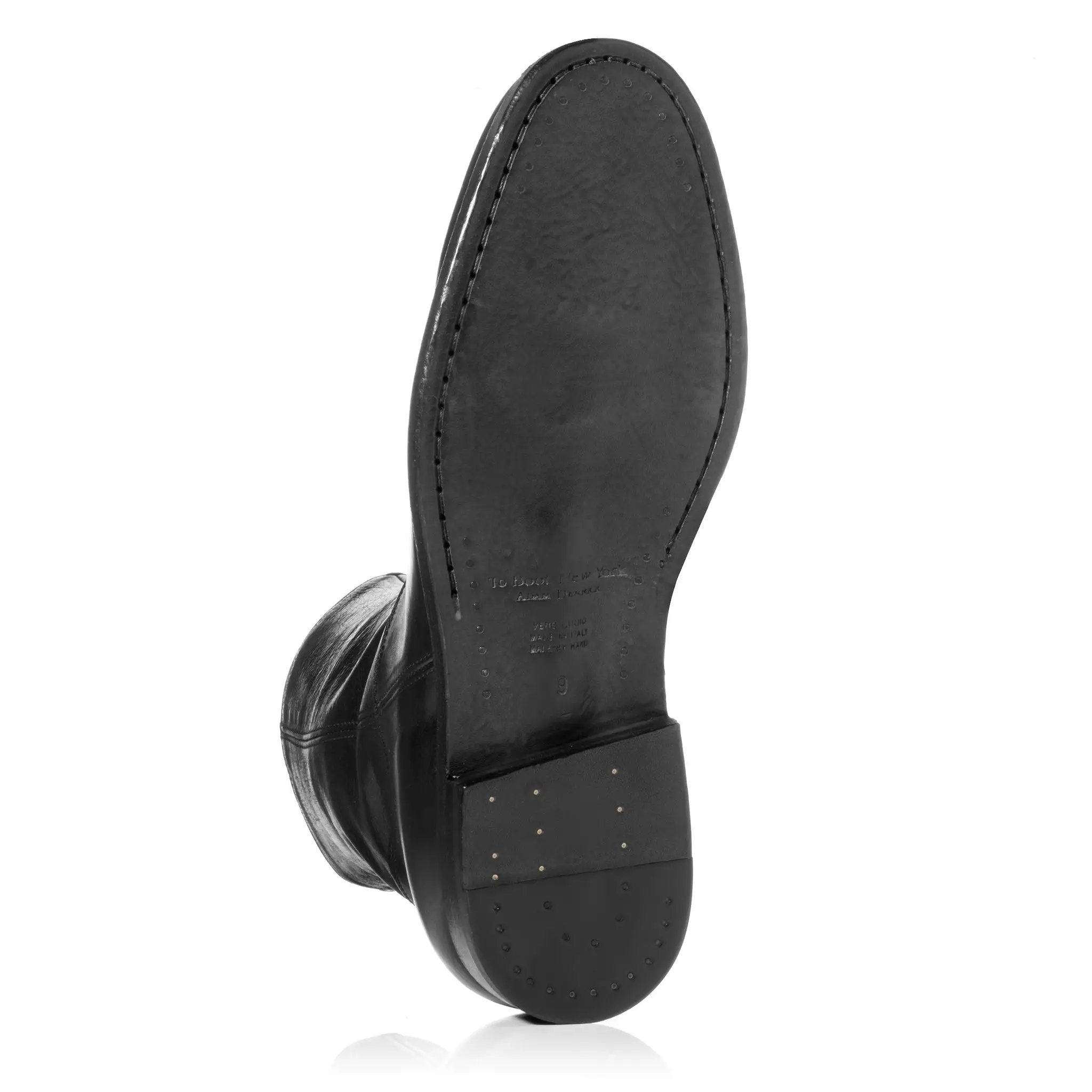 Nils Black Calf Leather Plain Toe Zip Boot by To Boot New York