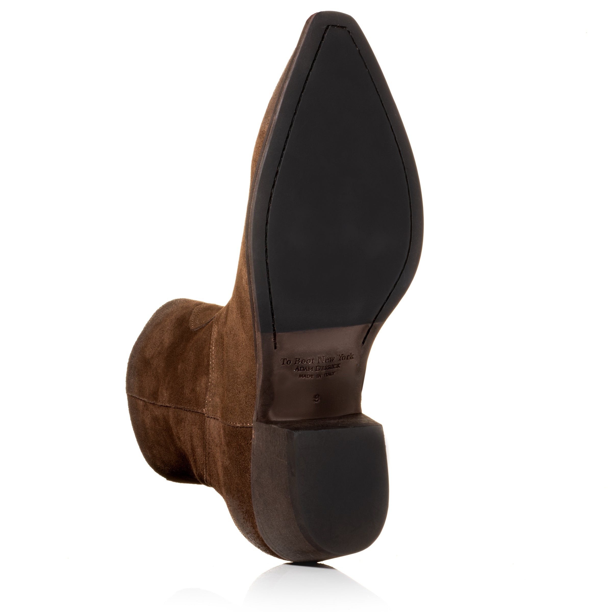 Atticus Dark Brown Suede Western Zip Boot