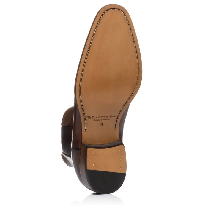 Brown Burnished Leather Chelsea Boot