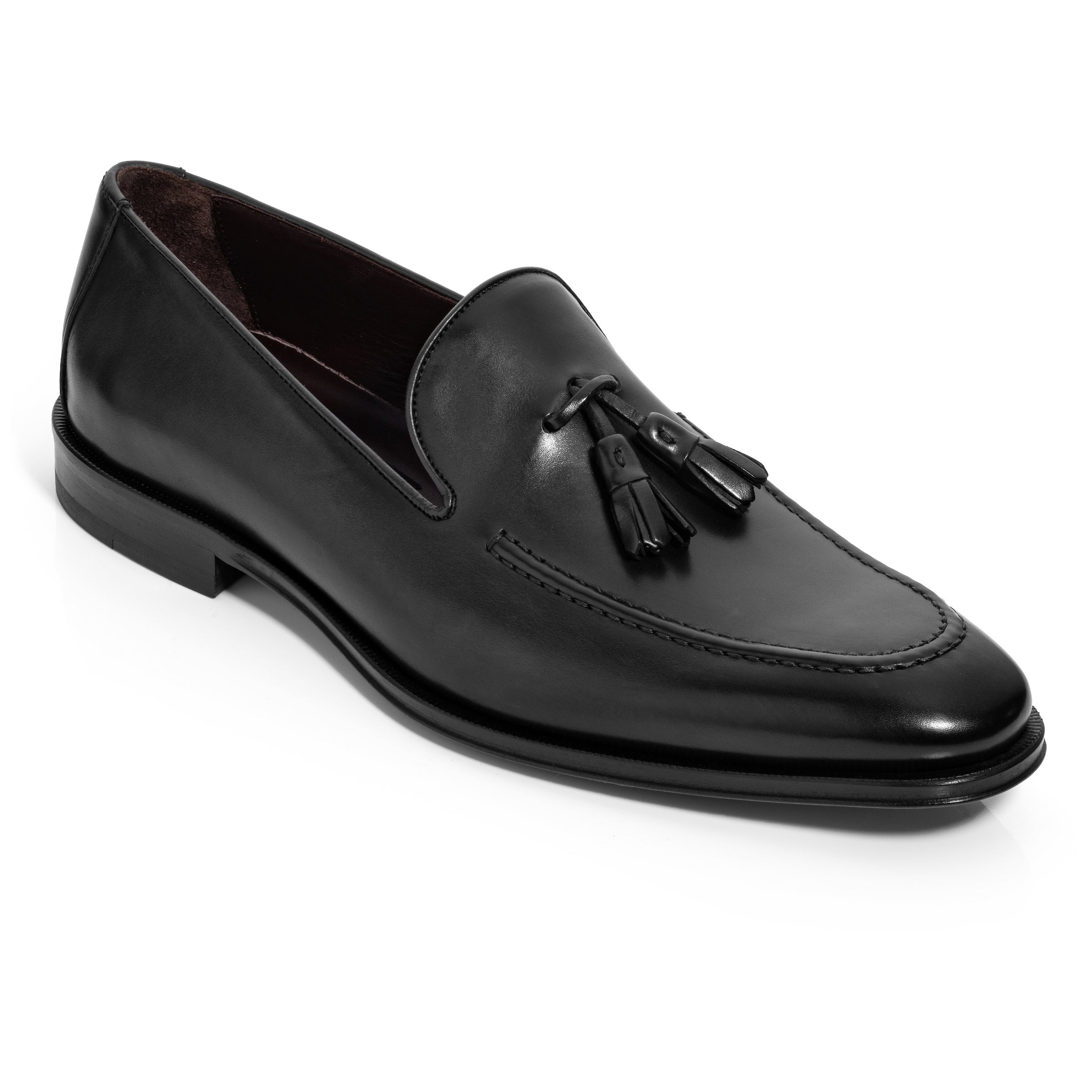 Maurizio Black Calf Tassel Loafer