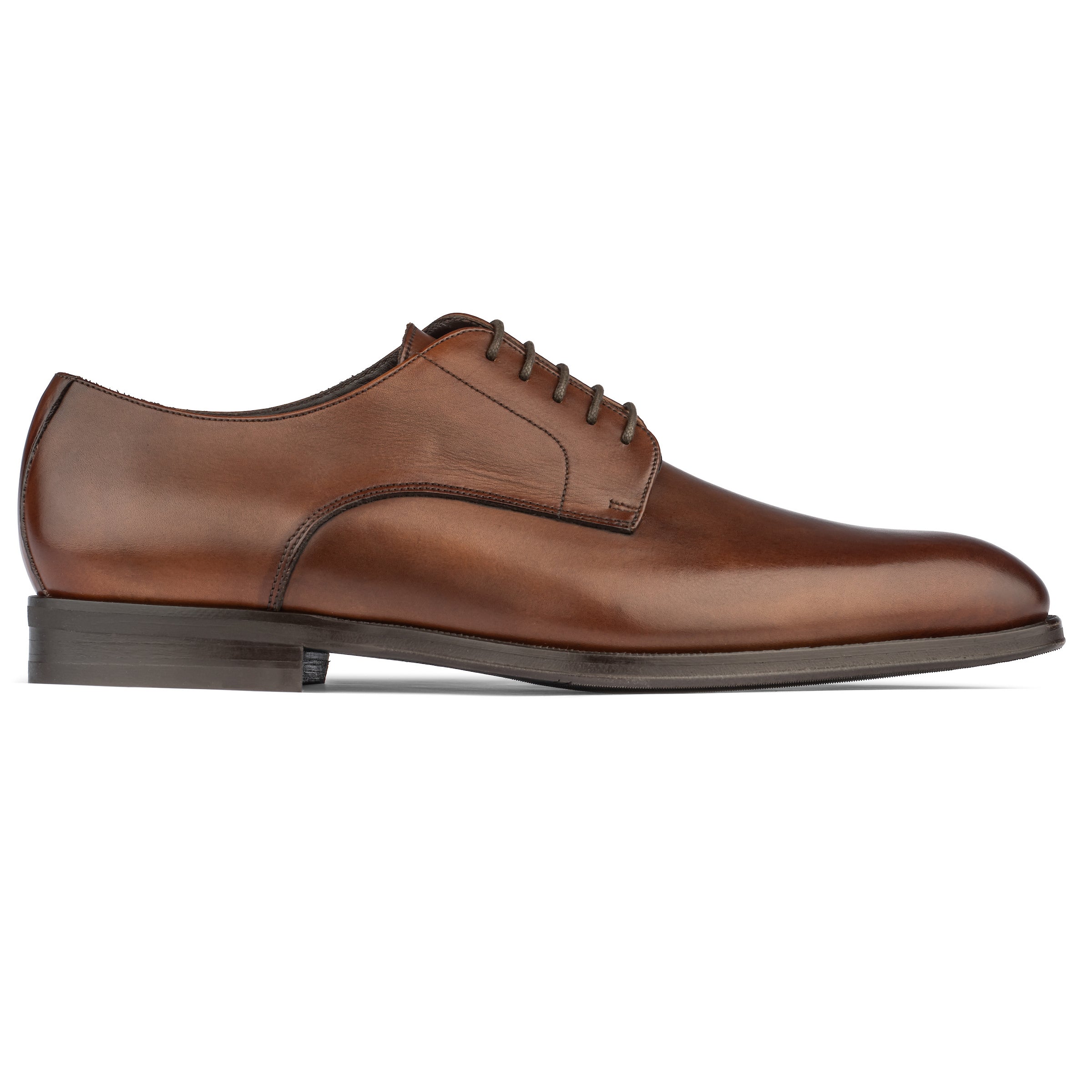 Davide Burnished Brown Derby Oxford