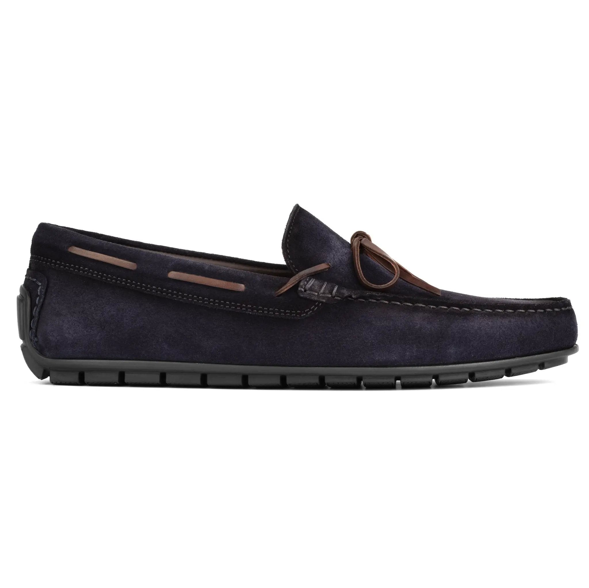 Barnett Navy Blue Side Lace Driving Shoe by To Boot New York
