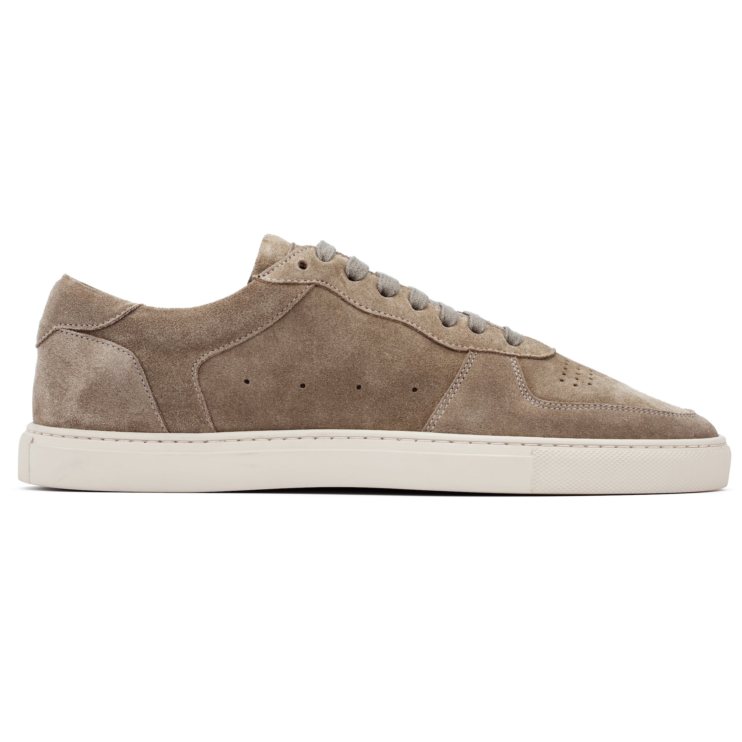Barbera Taupe Suede Court Sneaker