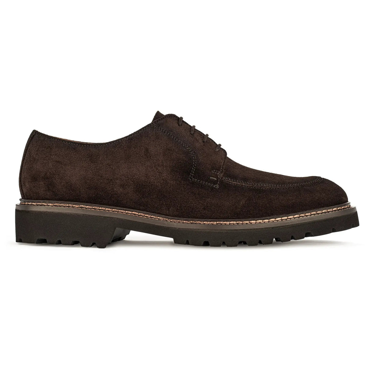 Gates Dark Brown Suede Apron-Toe Derby by To Boot New York