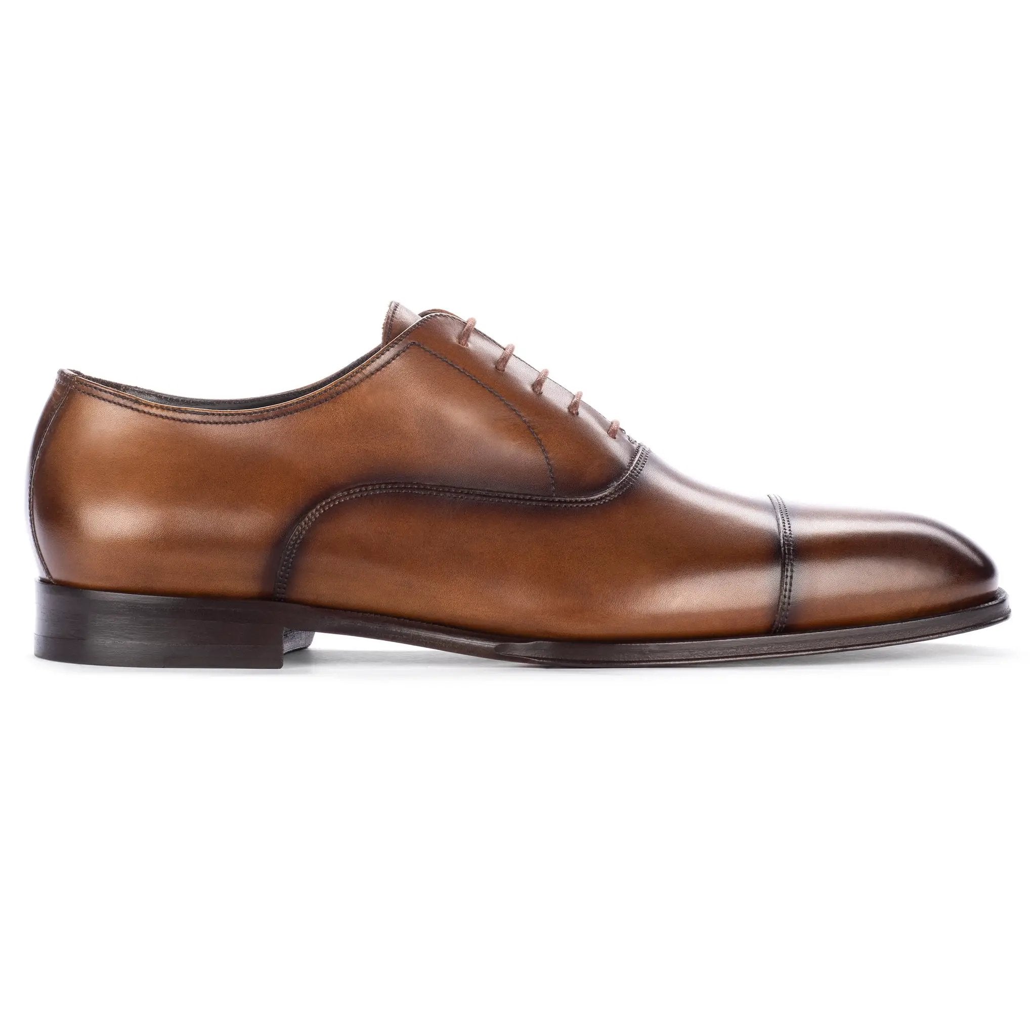 Frankie Tobacco Calf Leather Cap Toe Balmoral by To Boot New York