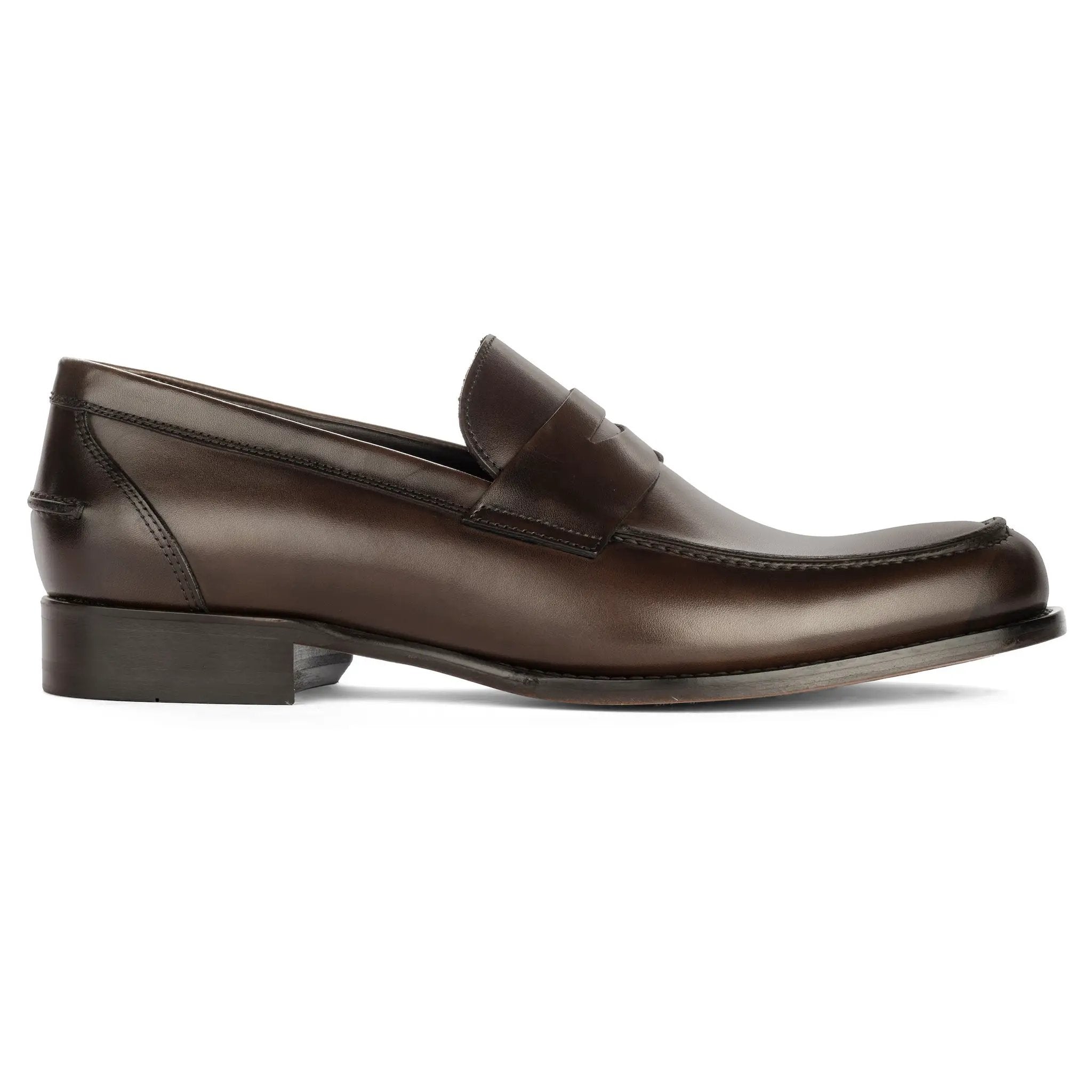 Atlantis Dark Brown Box Calf Leather Penny Loafer by To Boot New York