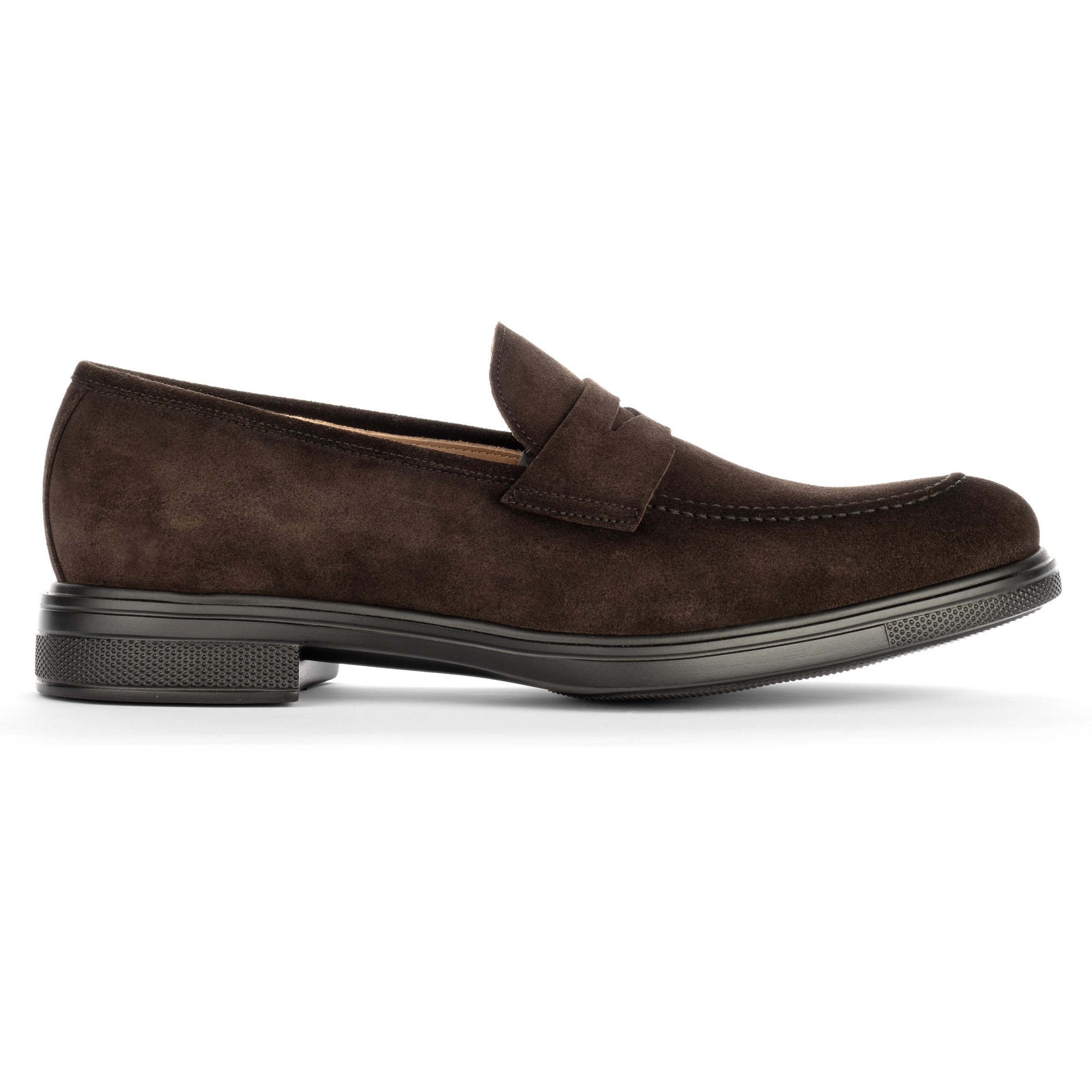 Joey Water-Repellent Dark Brown Suede Penny Loafer