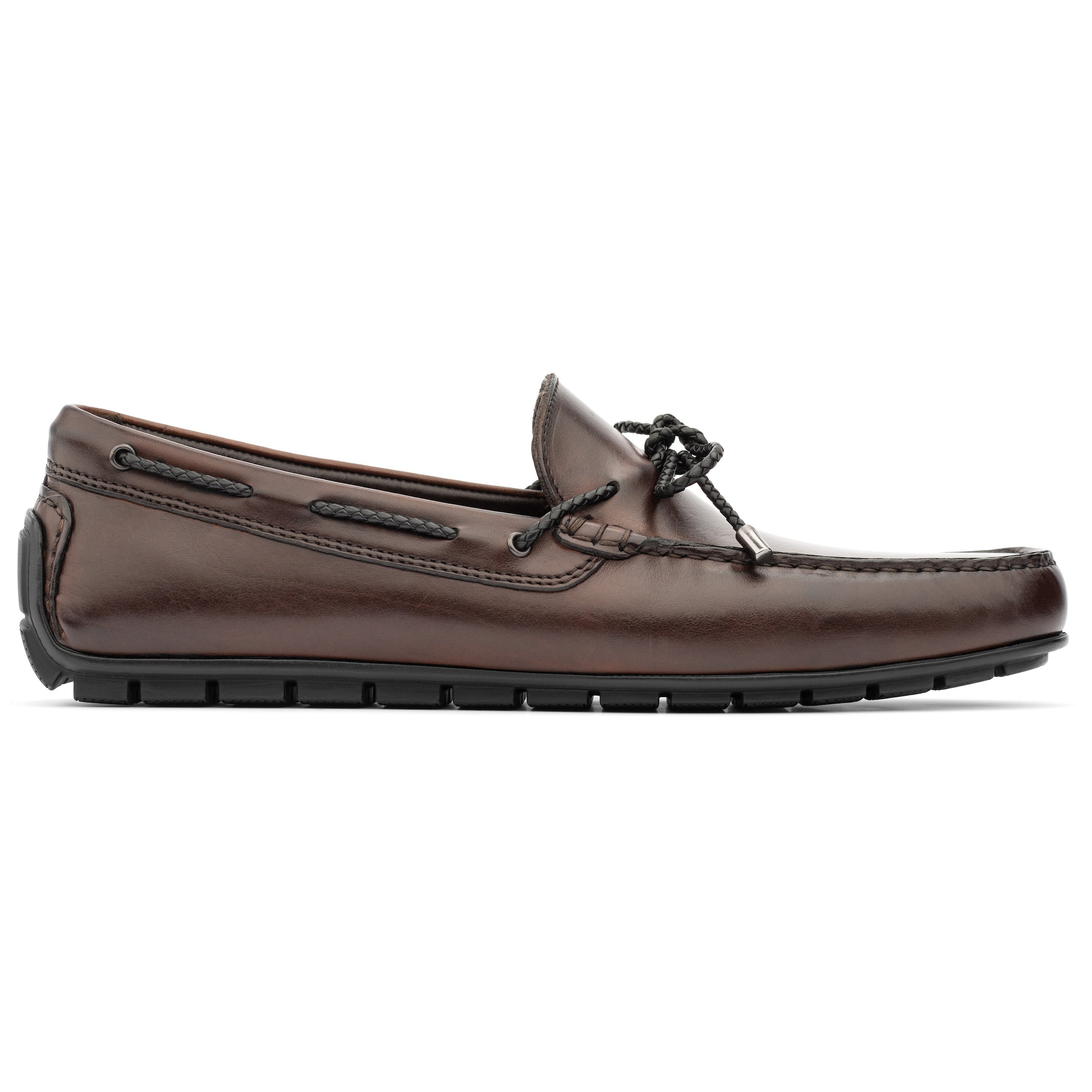 Lucio Brown Burnished Calf Driving Shoe