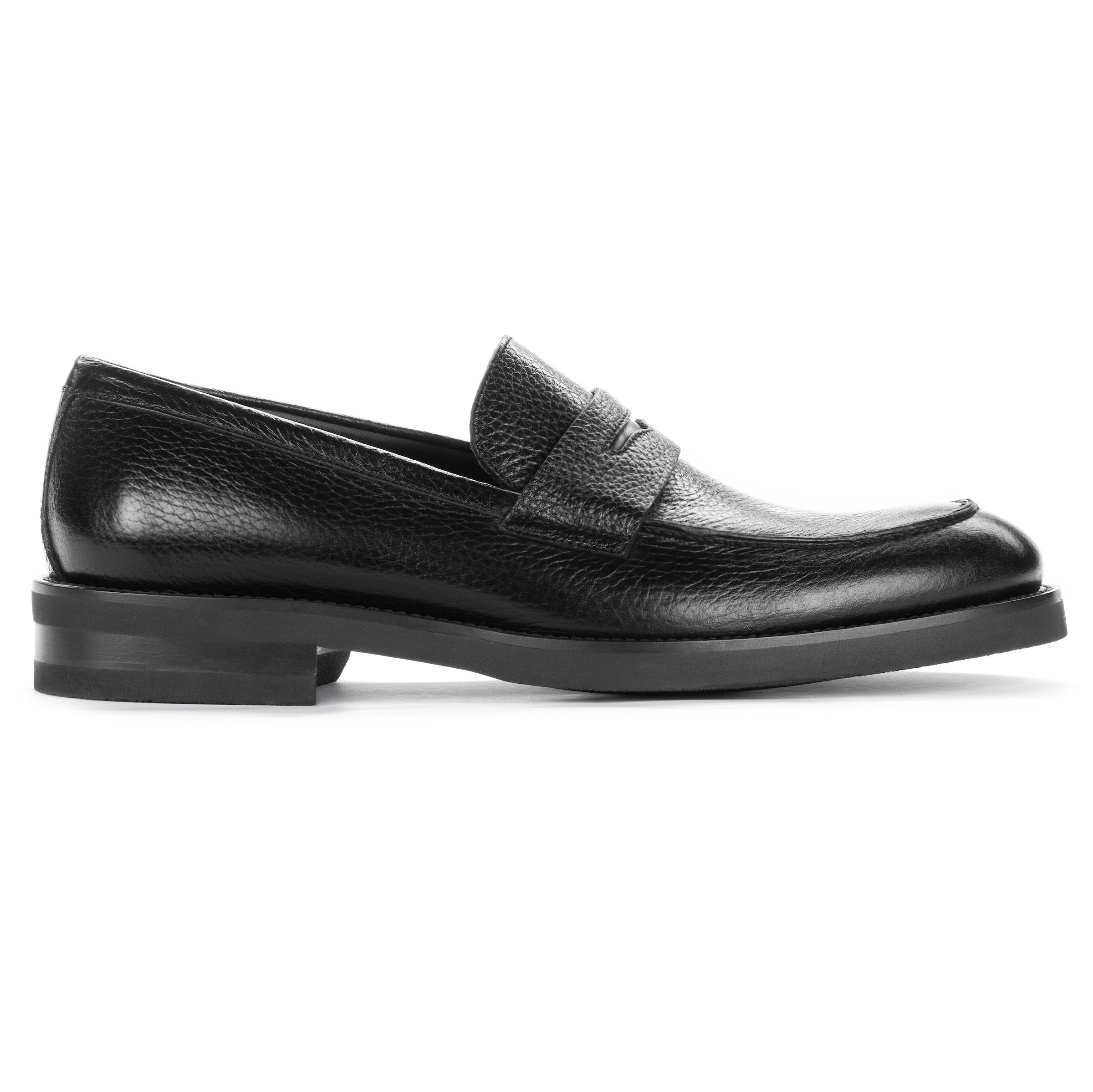 Slade Black Deerskin Loafer